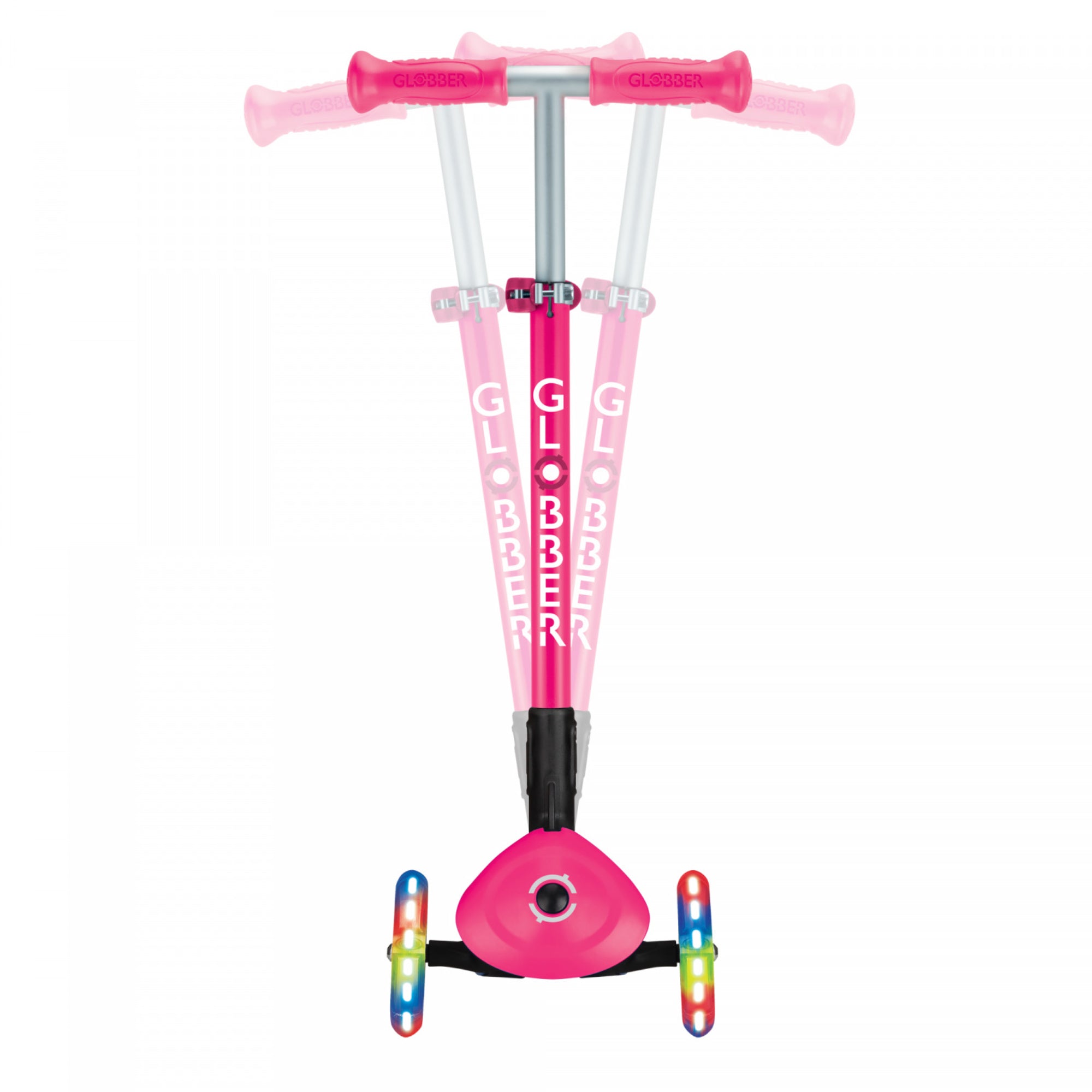 Globber Primo Foldable Lights with Anodized T-bar - Deep Pink