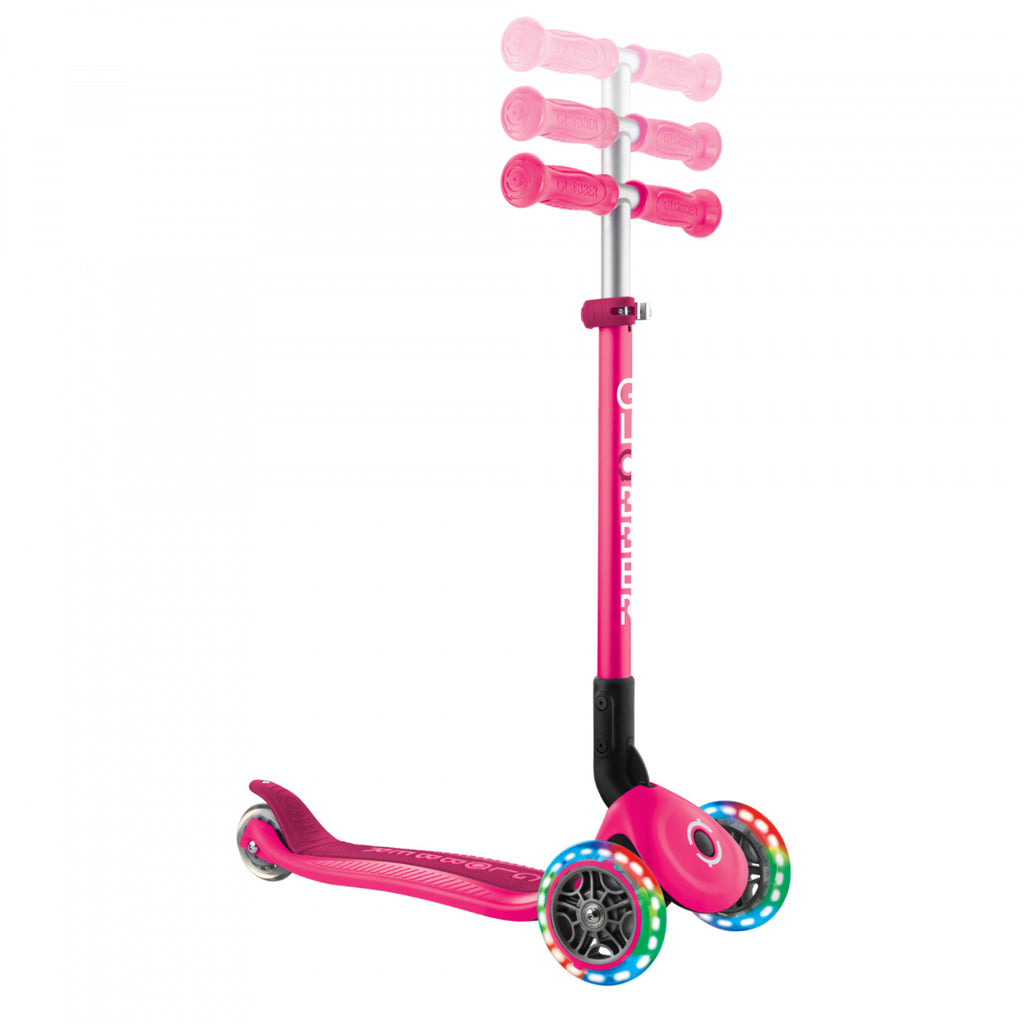 Globber Primo Foldable Lights with Anodized T-bar - Deep Pink