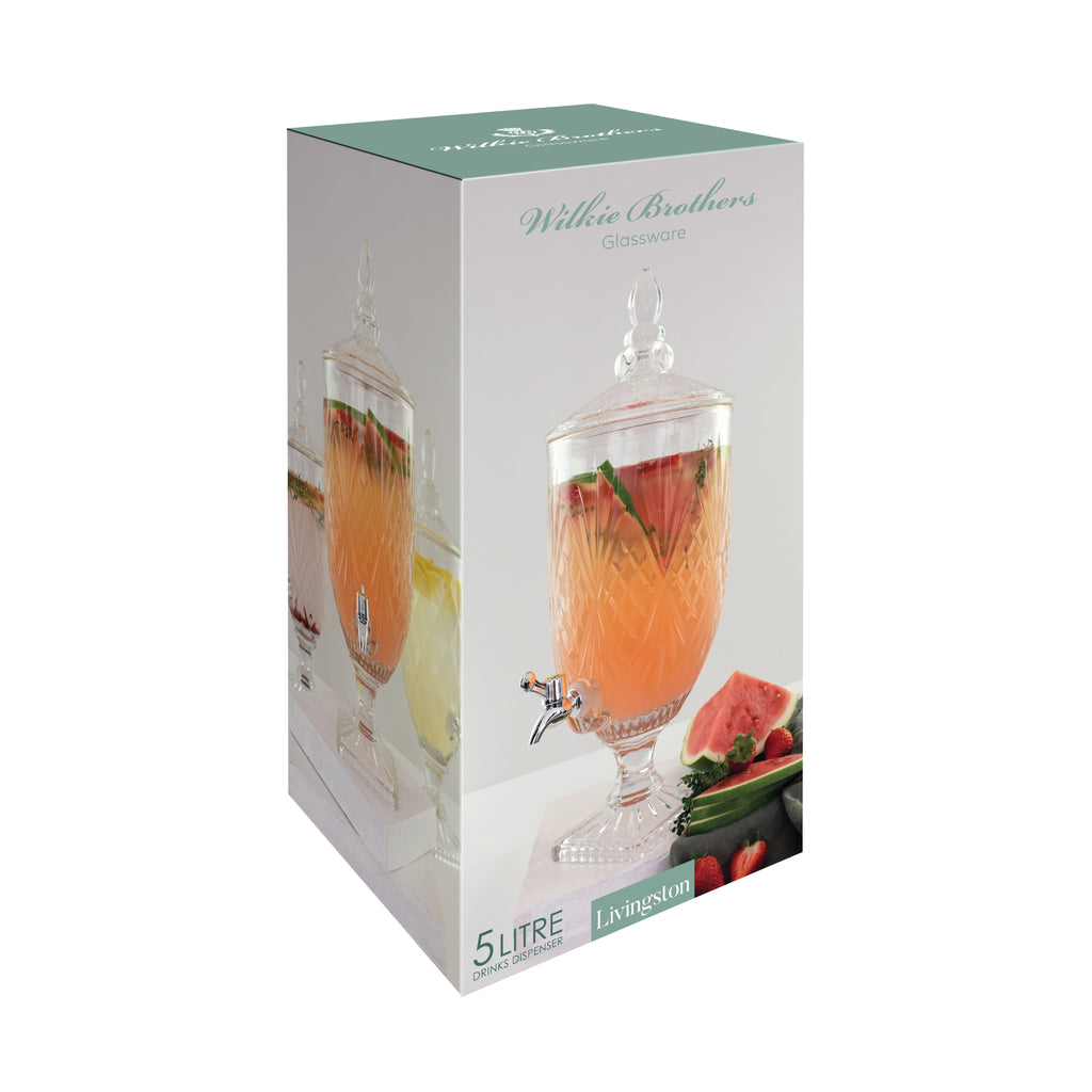 Wilkie Brothers Livingston 5L Drinks Dispenser - Clear