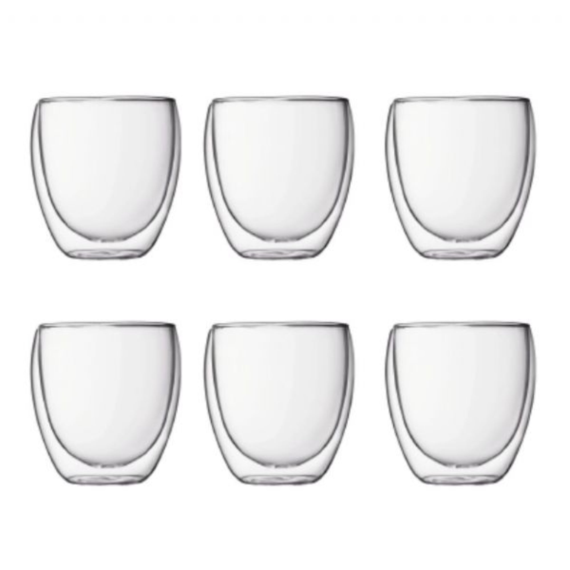 Bodum 4558-10-12  Small 250ml Pavina Double Wall 6pc Glass Set Clear