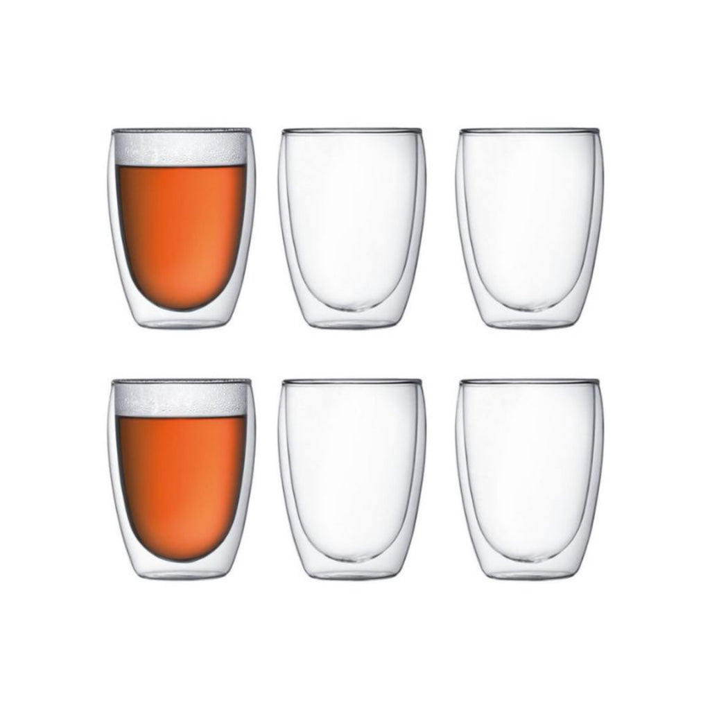 Bodum 4559-10-12 Medium 355ml Pavina Double Wall 6pc Glass Set  Clear