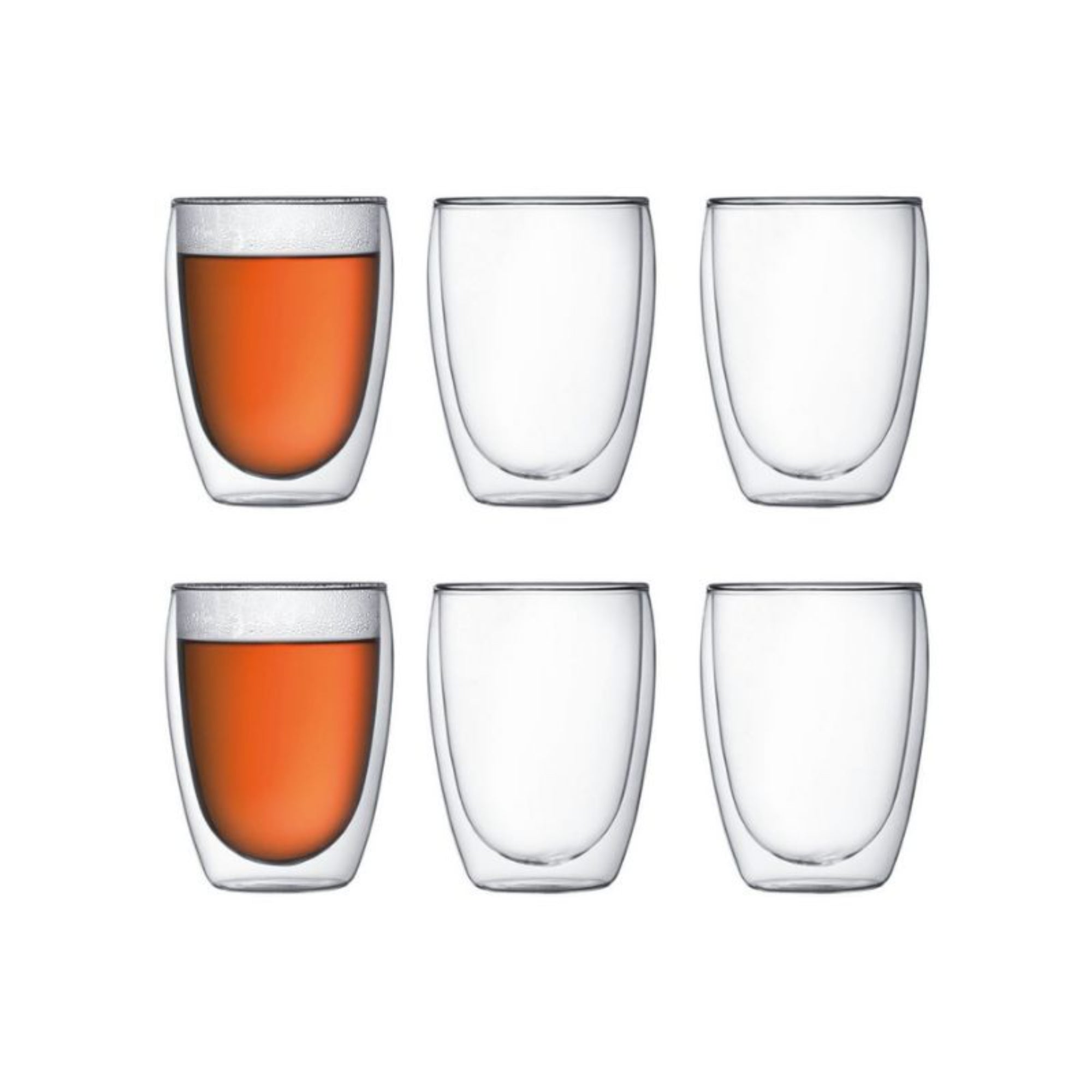 Bodum 4559-10-12 Medium 355ml Pavina Double Wall 6pc Glass Set  Clear