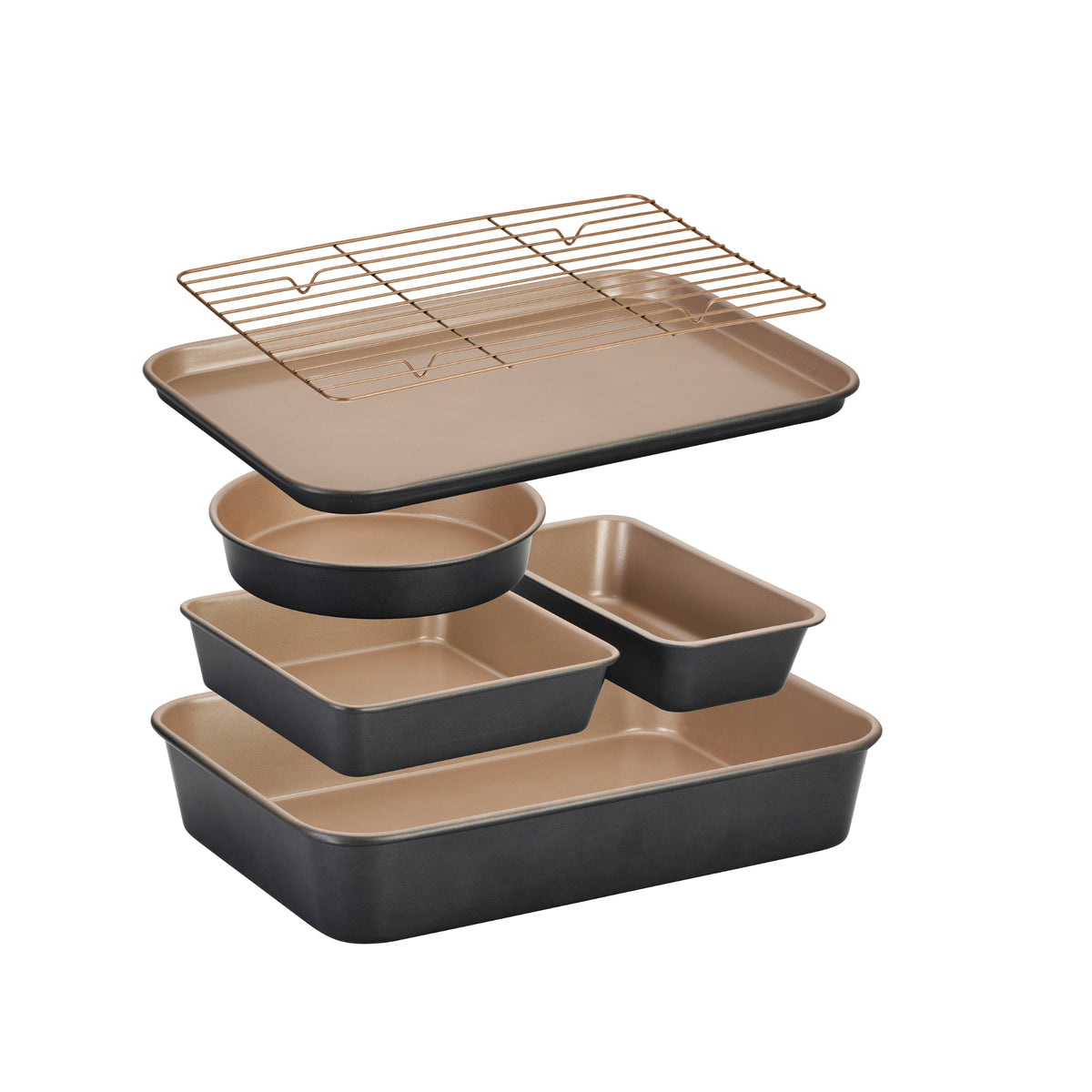 Stanley Rogers Ceramabake Cleverstack 6 Piece Set - Charcoal