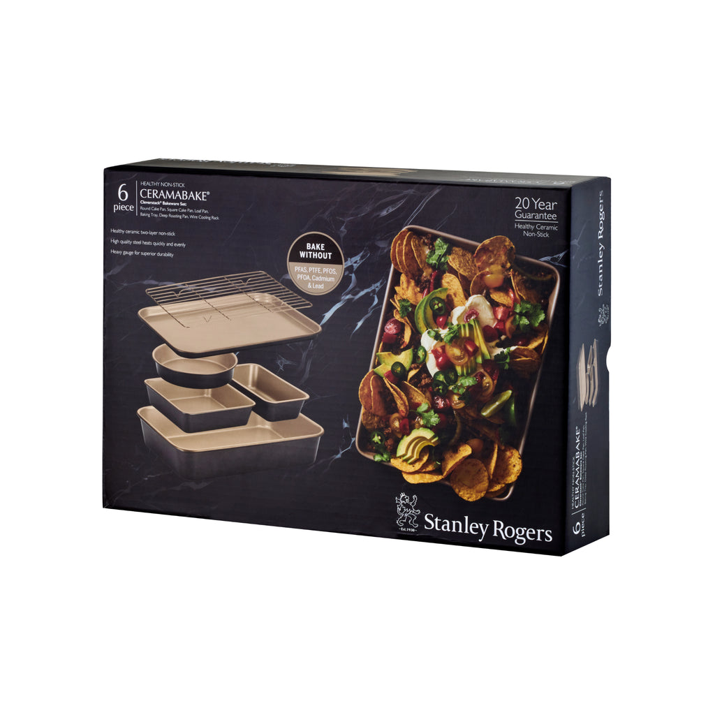 Stanley Rogers Ceramabake Cleverstack 6 Piece Set - Charcoal