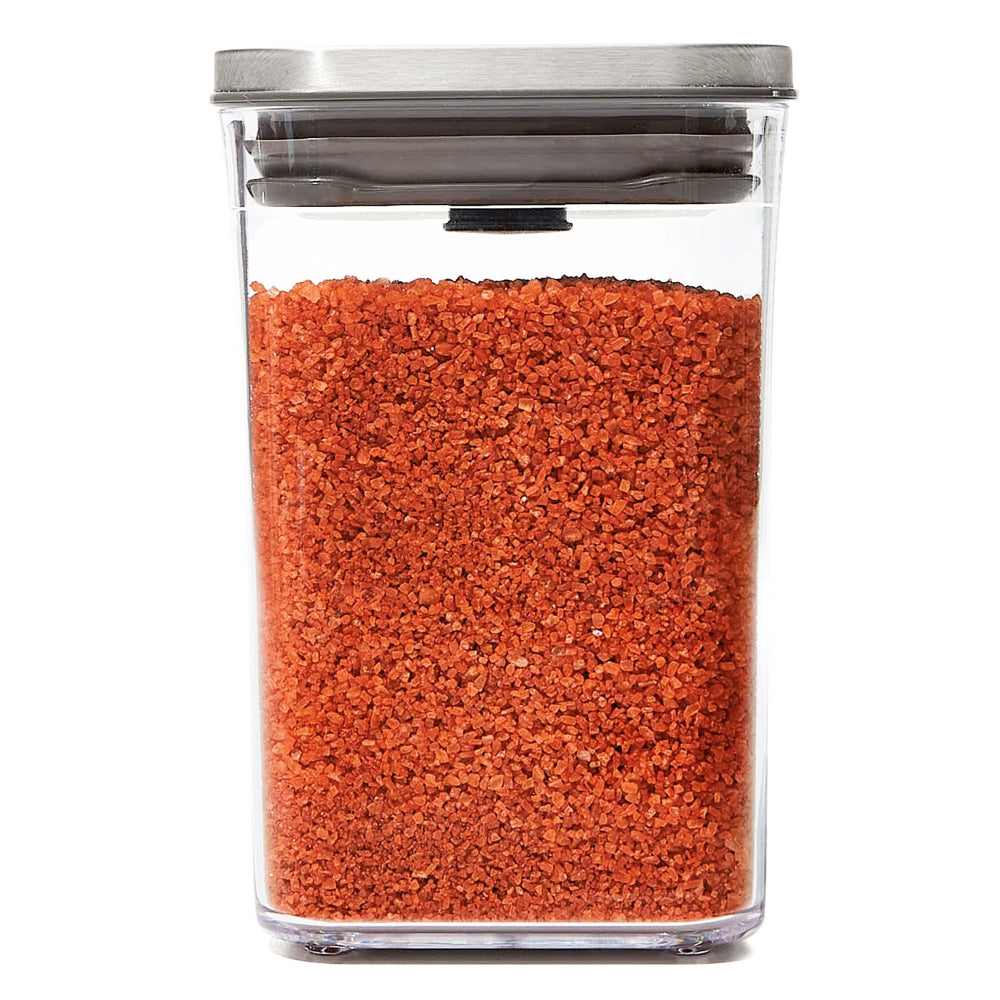OXO POP 2.0 - 1 Litre Steel Short Square Container - Clear