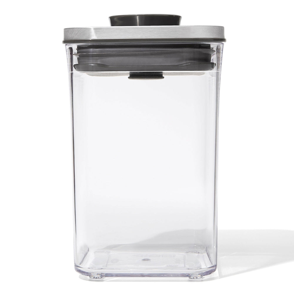 OXO POP 2.0 - 1 Litre Steel Short Square Container - Clear