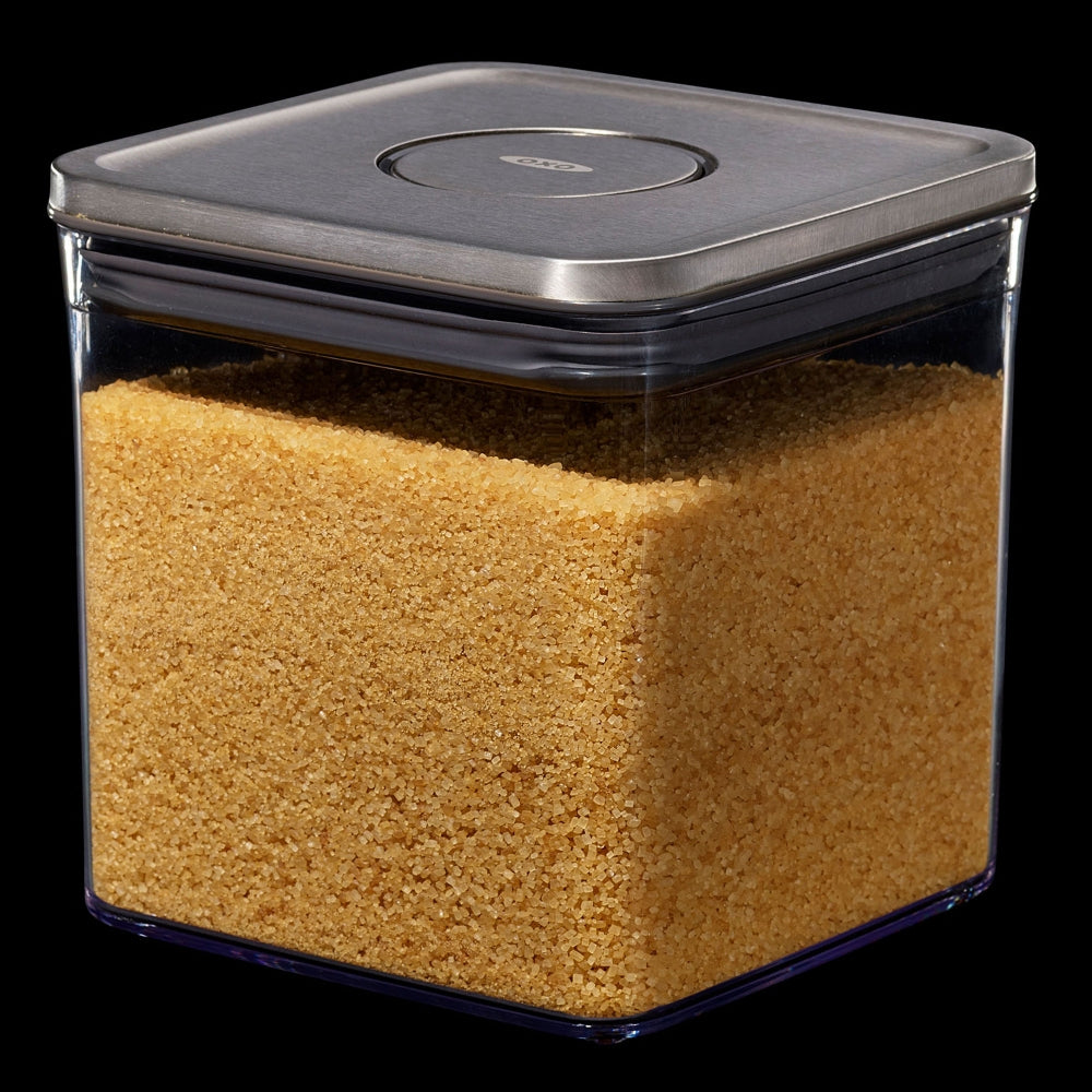 OXO POP 2.0 - 2.6 Litre Steel Short Square Container - Clear