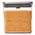 OXO POP 2.0 - 2.6 Litre Steel Short Square Container - Clear