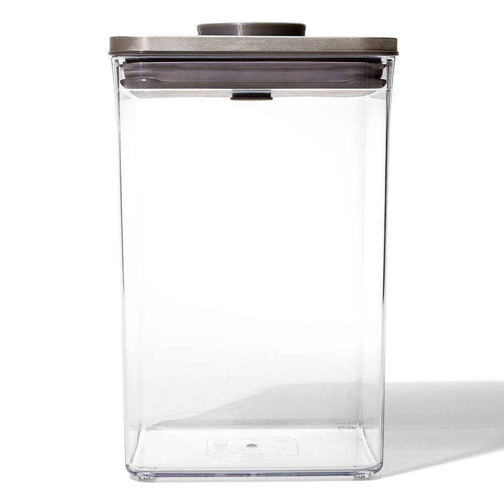 OXO POP 2.0 - 4.2 Litre Steel Medium Square Container - Clear