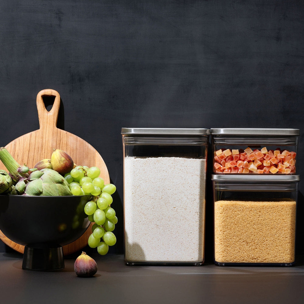 OXO POP 2.0 - 4.2 Litre Steel Medium Square Container - Clear