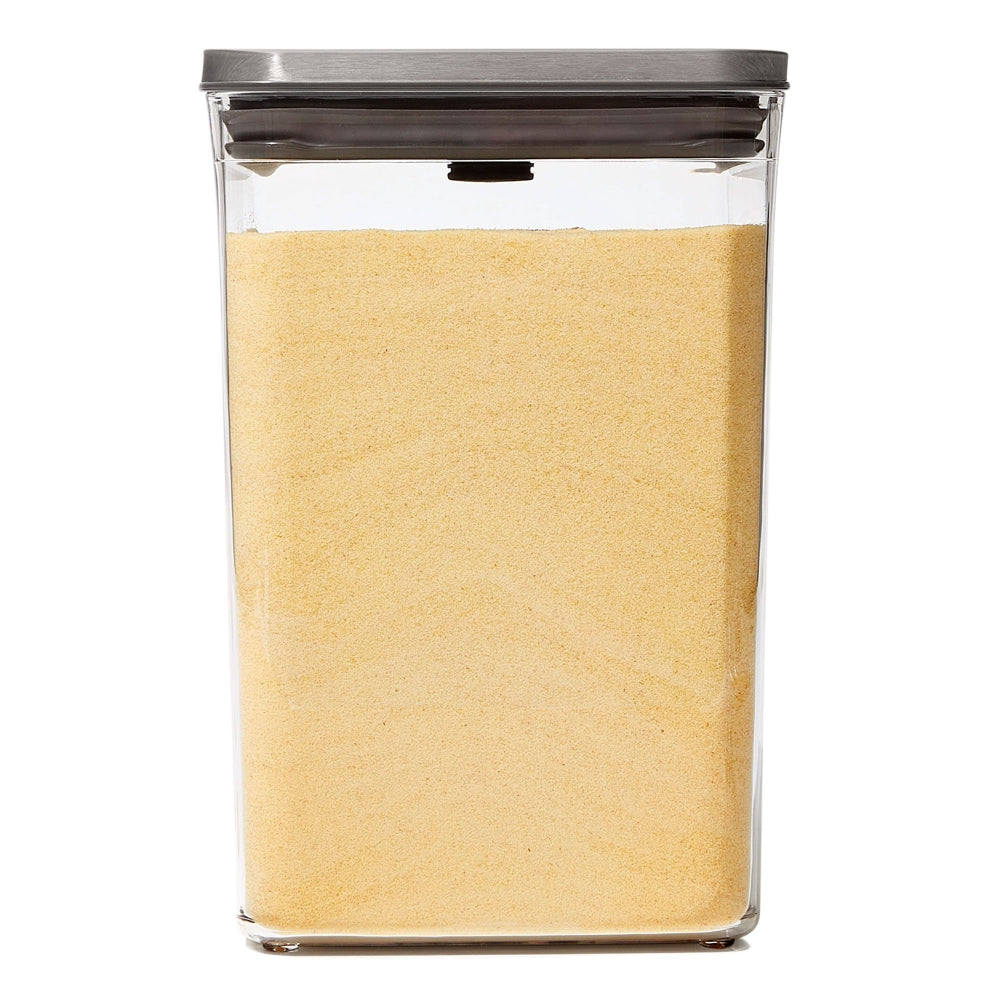 OXO POP 2.0 - 4.2 Litre Steel Medium Square Container - Clear