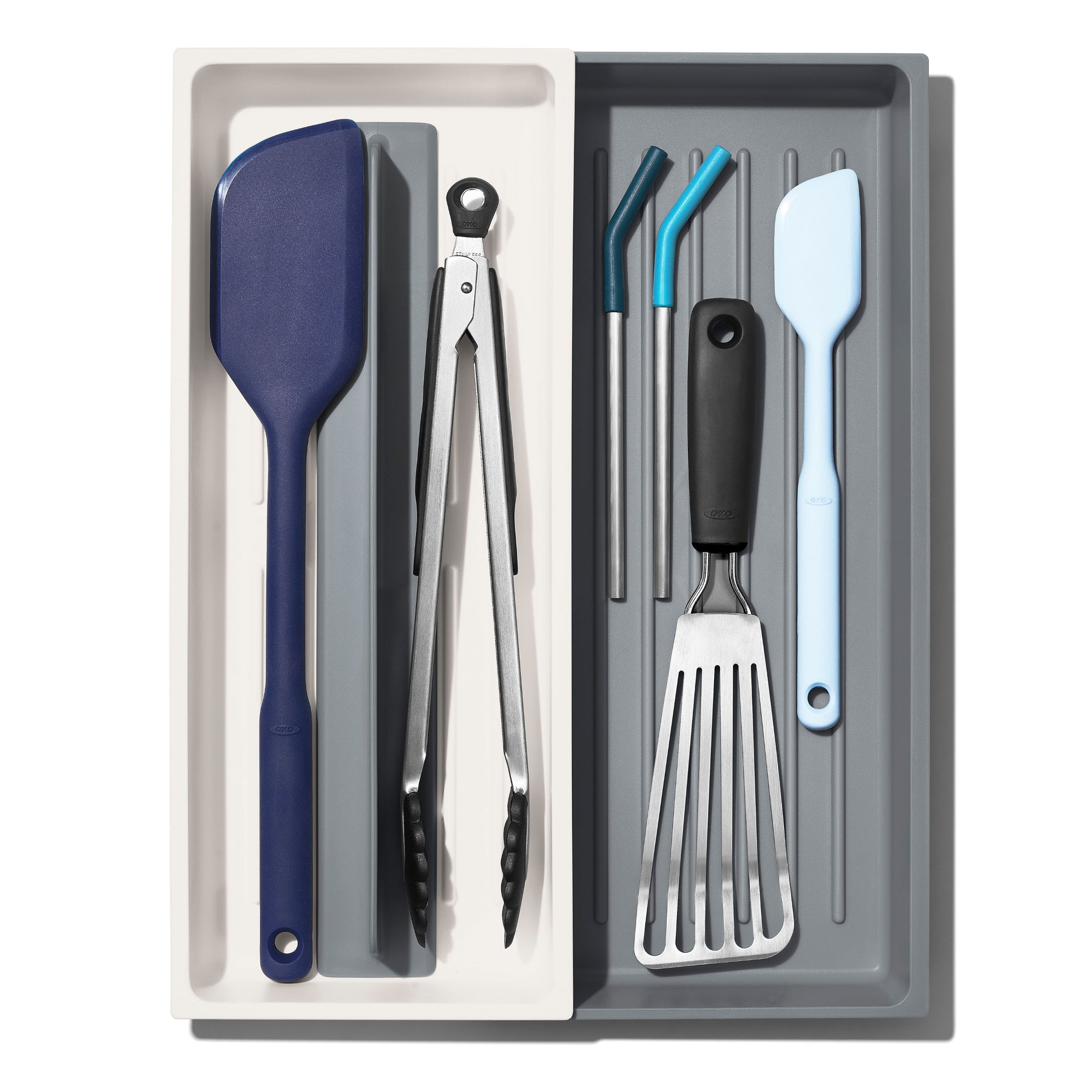OXO Expandable Long Tool Organiser 2 Piece Set - White/Grey