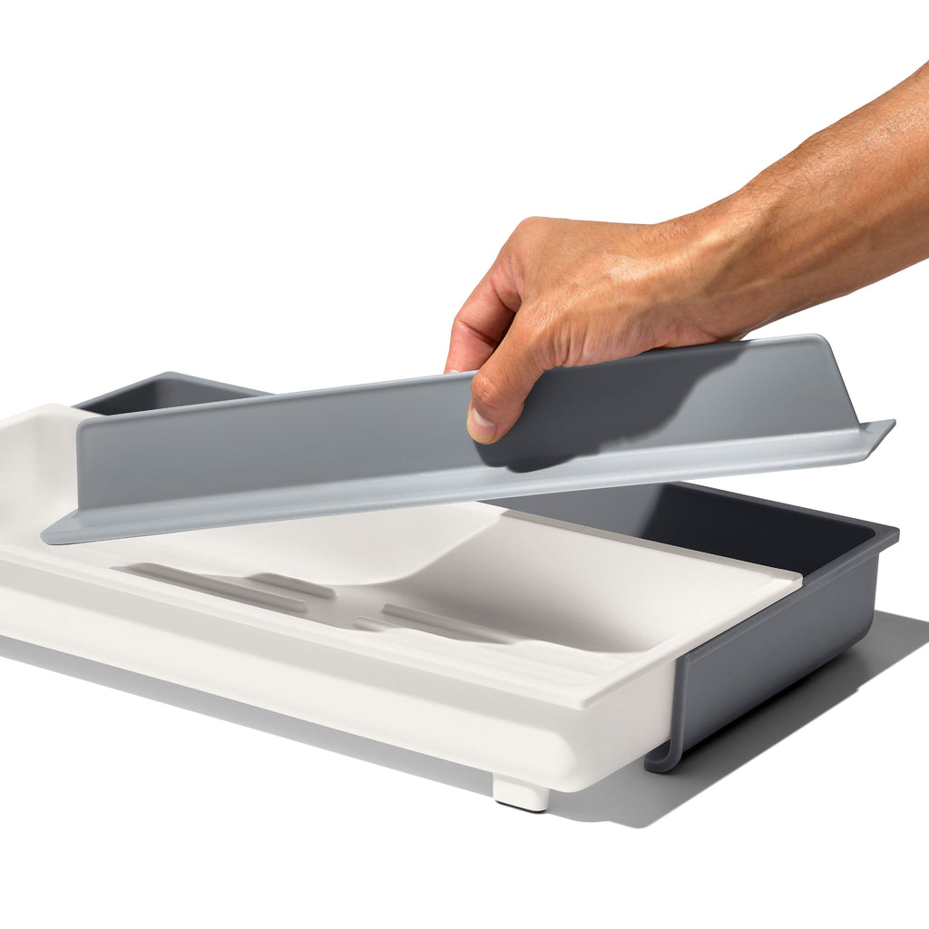 OXO Expandable Long Tool Organiser 2 Piece Set - White/Grey