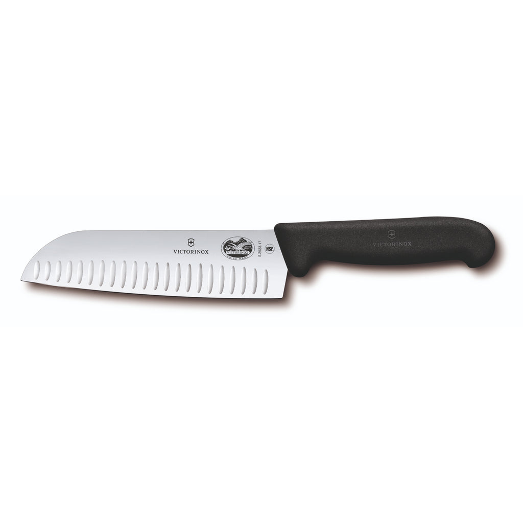 Victorinox Santoku Knife 17cm Fibrox - Black
