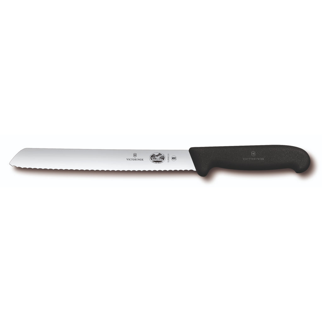 Victorinox Bread Knife, 21cm, Wavy Edge, Fibrox - Black
