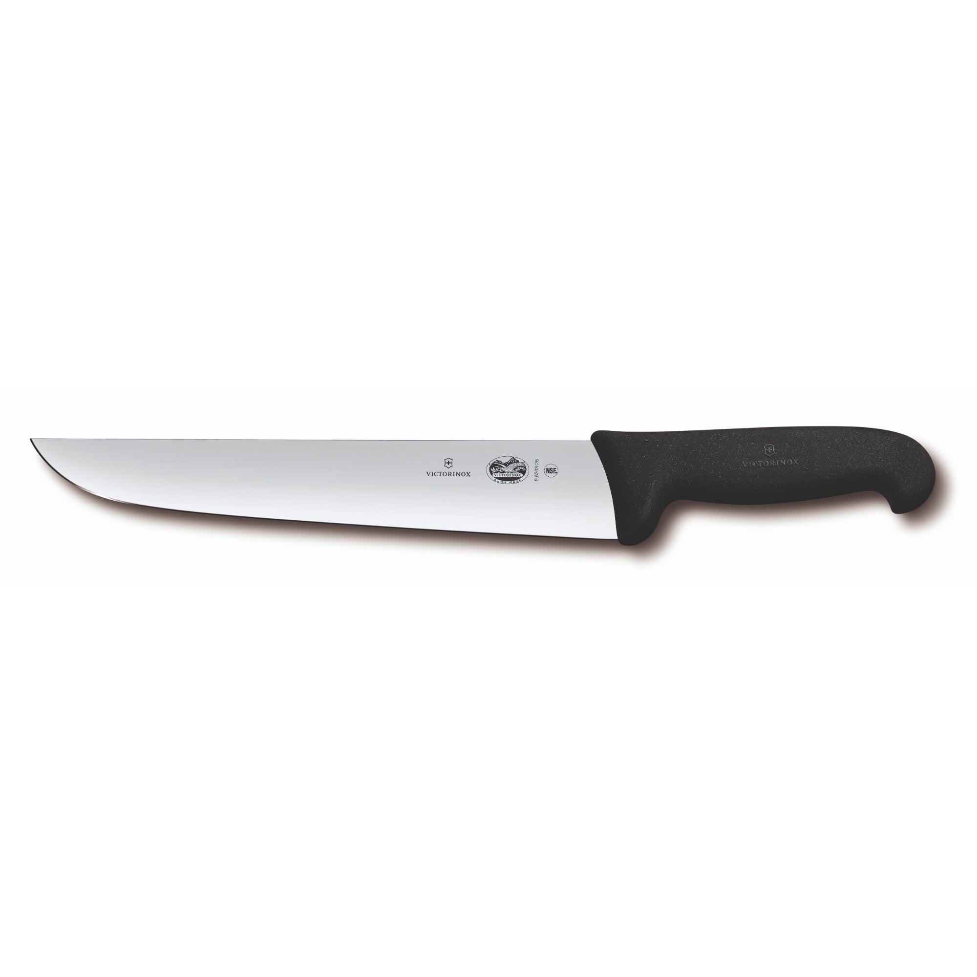 Victorinox Butchers Knife, 23cm, Staight Back Blade, Fibrox - Black