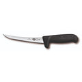 Victorinox Boning Knife, 15cm Curved, Safety Grip,Flex Narrow Blade, Fibrox- Bla
