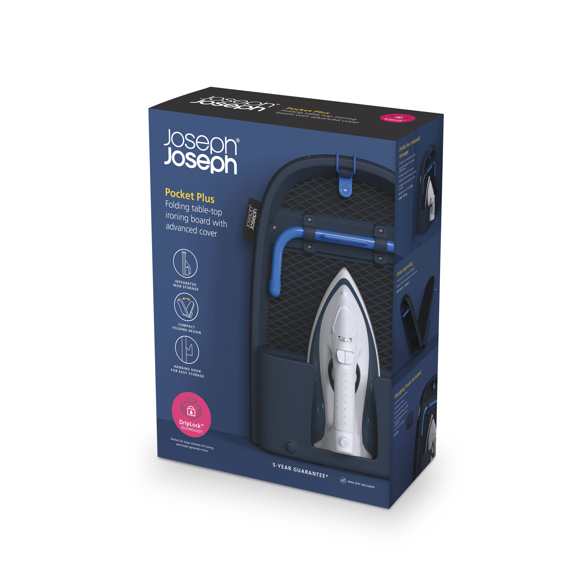 Joseph Joseph Pocket Plus Folding Table-top Ironing Board - Blue