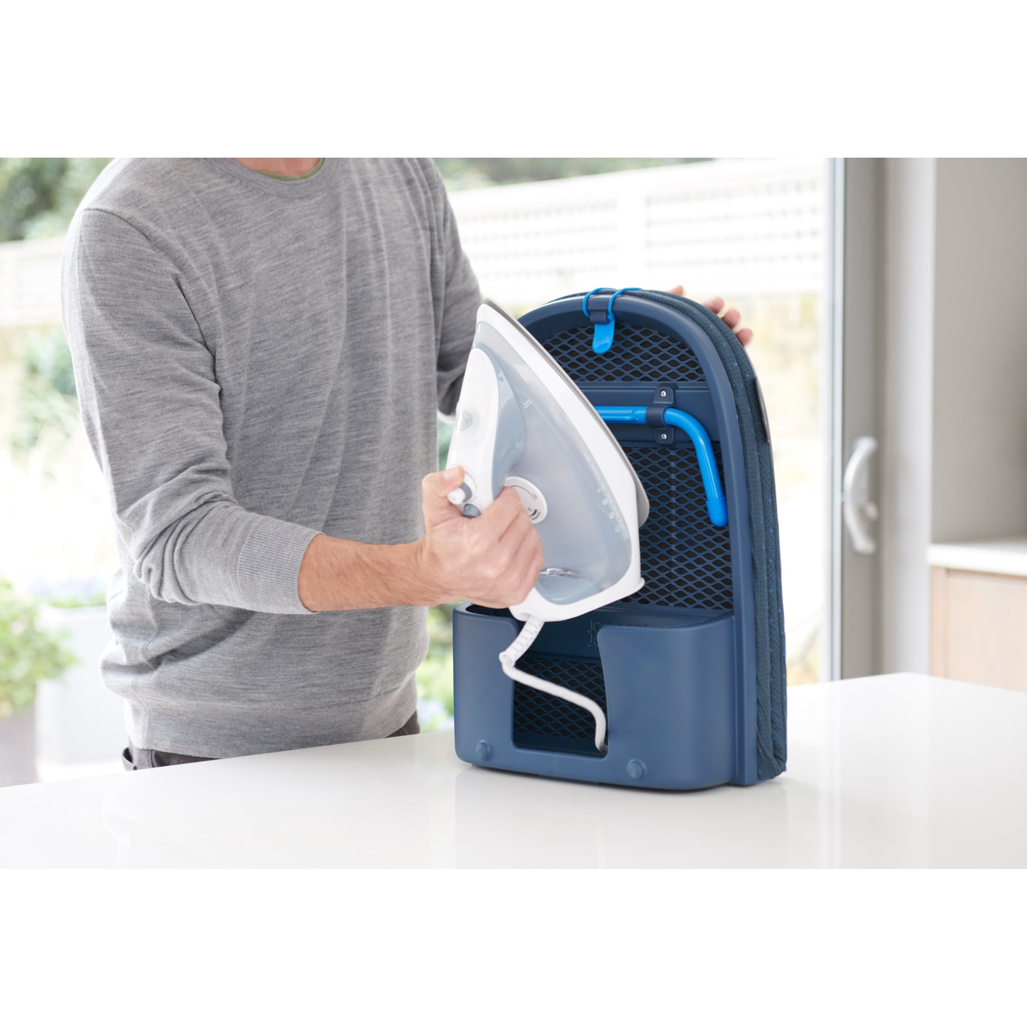 Joseph Joseph Pocket Plus Folding Table-top Ironing Board - Blue