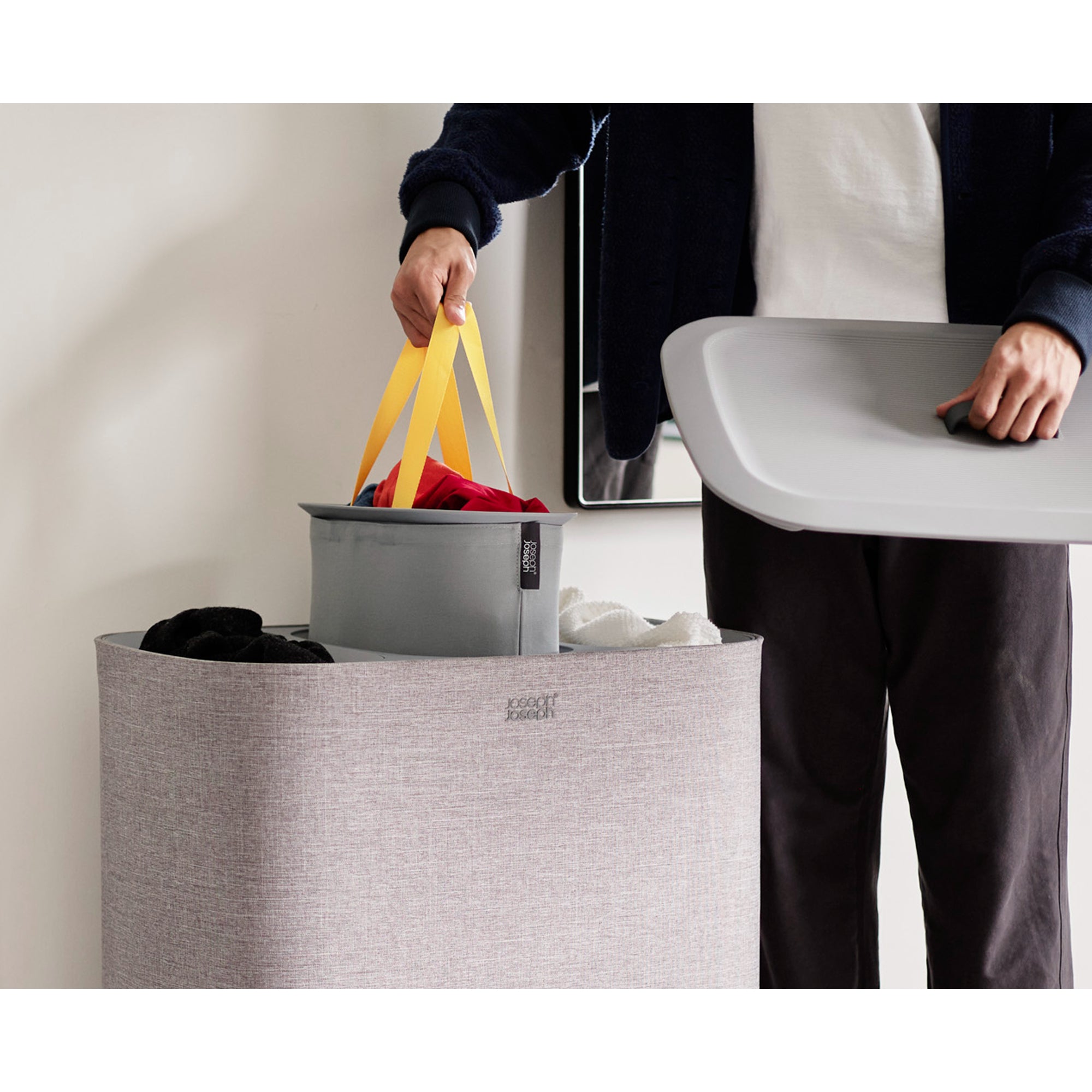 Joseph Joseph Tota Trio 90L Laundry Basket - Grey