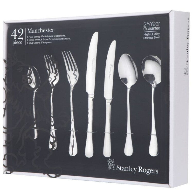 Stanley Rogers Manchester 42 Piece Cutlery Set -Silver