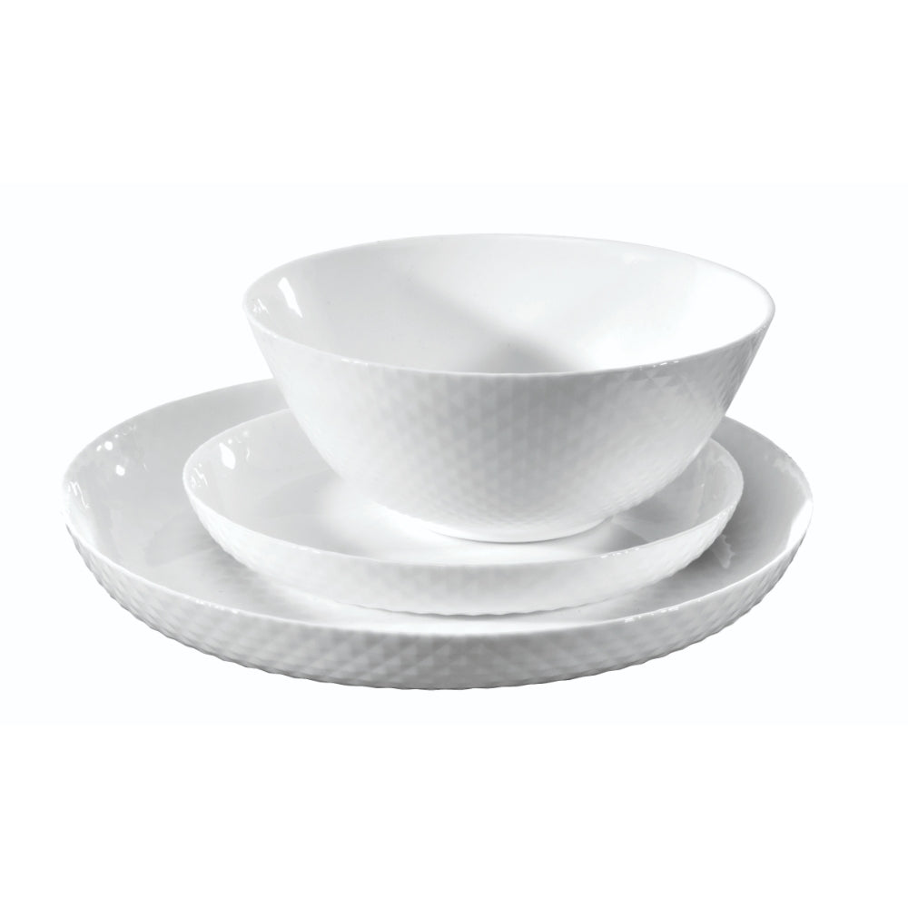 Wiltshire Diamond White 12 Piece Dinner Set - White
