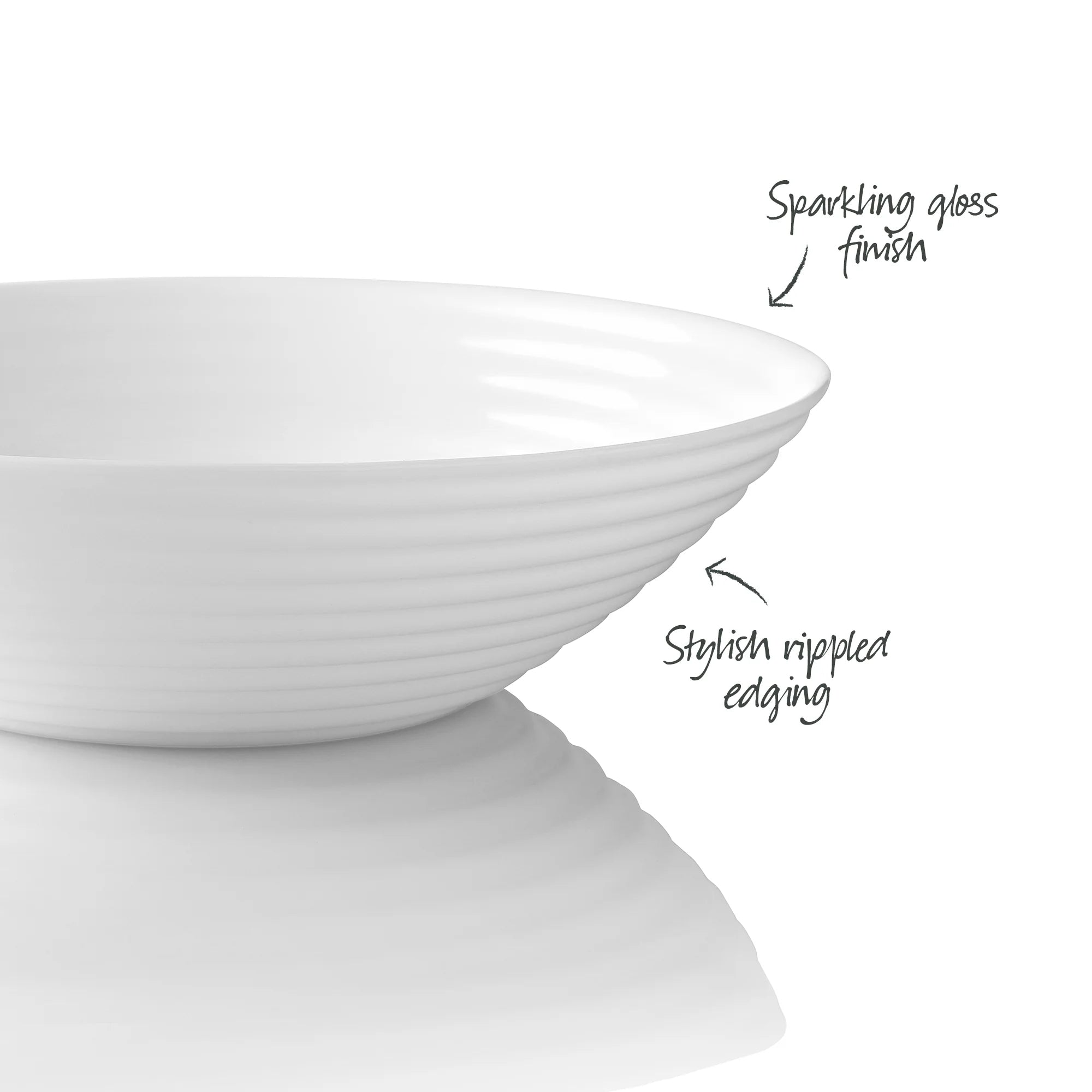 Wiltshire Pearl Ripple 12 Piece Glass Dinner Set - White