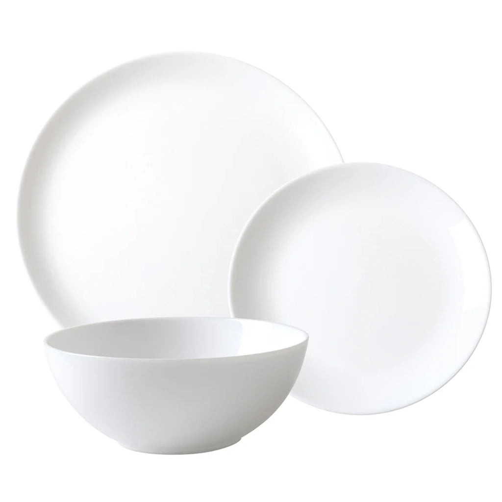 Wiltshire White Coupe 12 Piece Glass Dinner Set - White