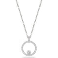Swarovski Creativity Pendant, Circle, White, Rhodium Plated