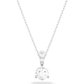 Swarovski Solitaire Pendant  Round Cut  White  Rhodium Plated