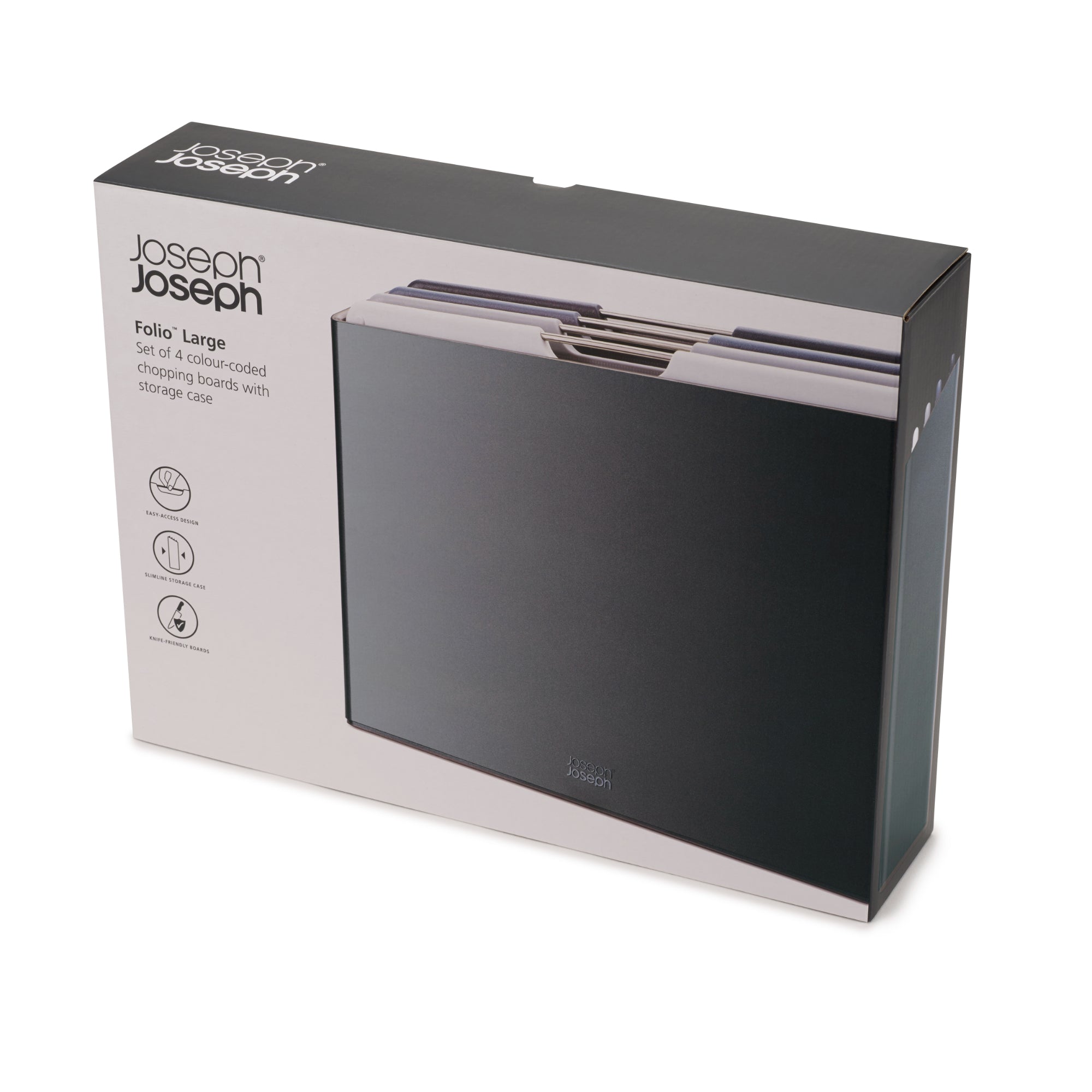 Joseph Joseph  Folio Steel 4 Piece Chopping Board Set Large - Graphite