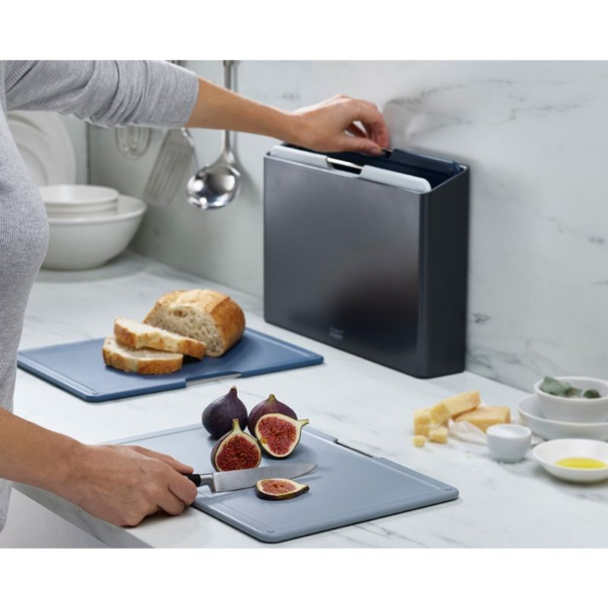 Joseph Joseph  Folio Steel 4 Piece Chopping Board Set Large - Graphite
