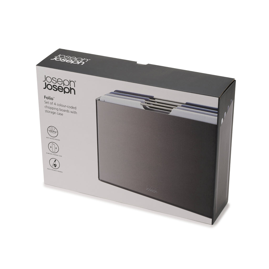 Joseph Joseph  Folio Steel 4 Piece Chopping Board Set Regular - Graphite