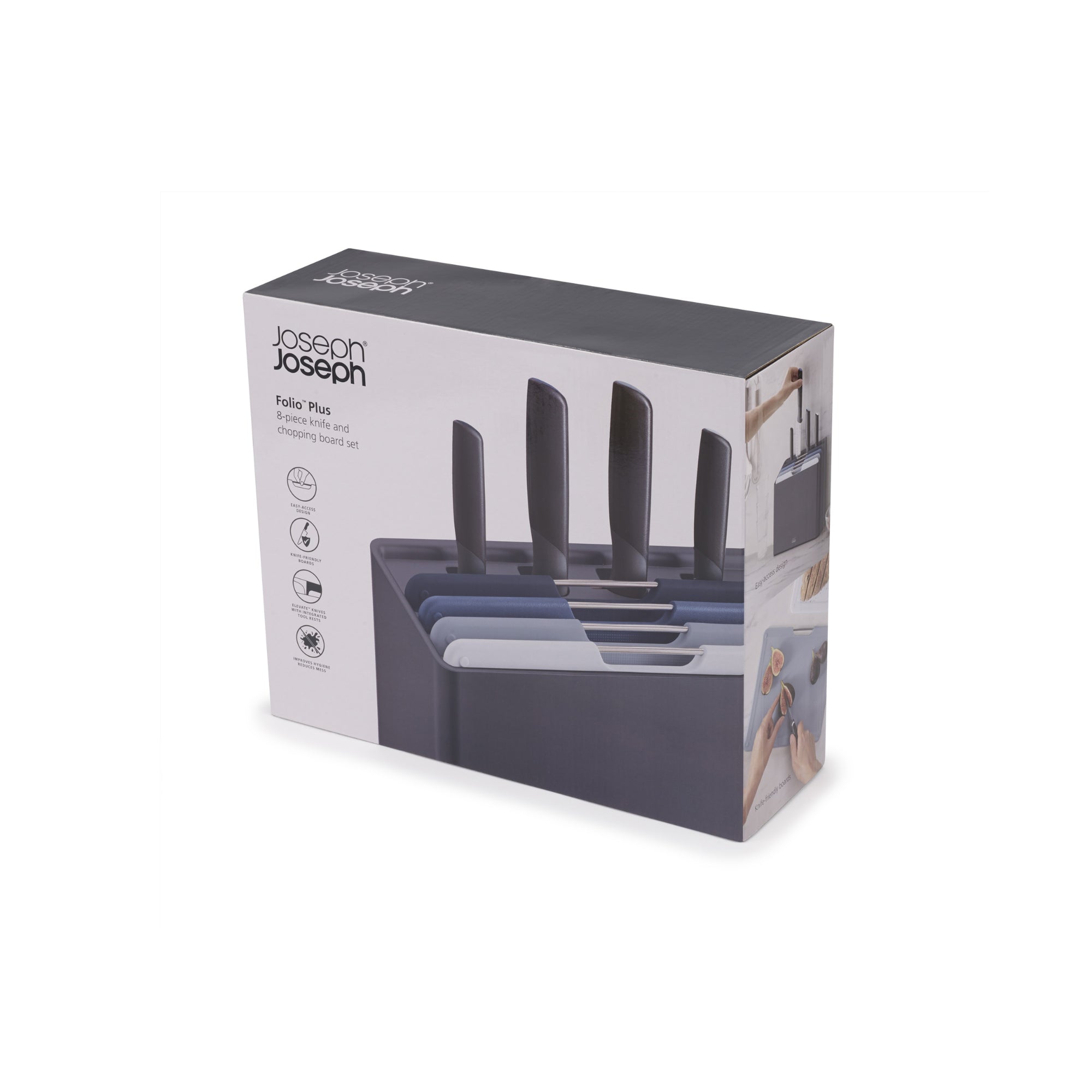 Joseph Joseph Folio Plus 8 Piece Knife & Board Set - Graphite