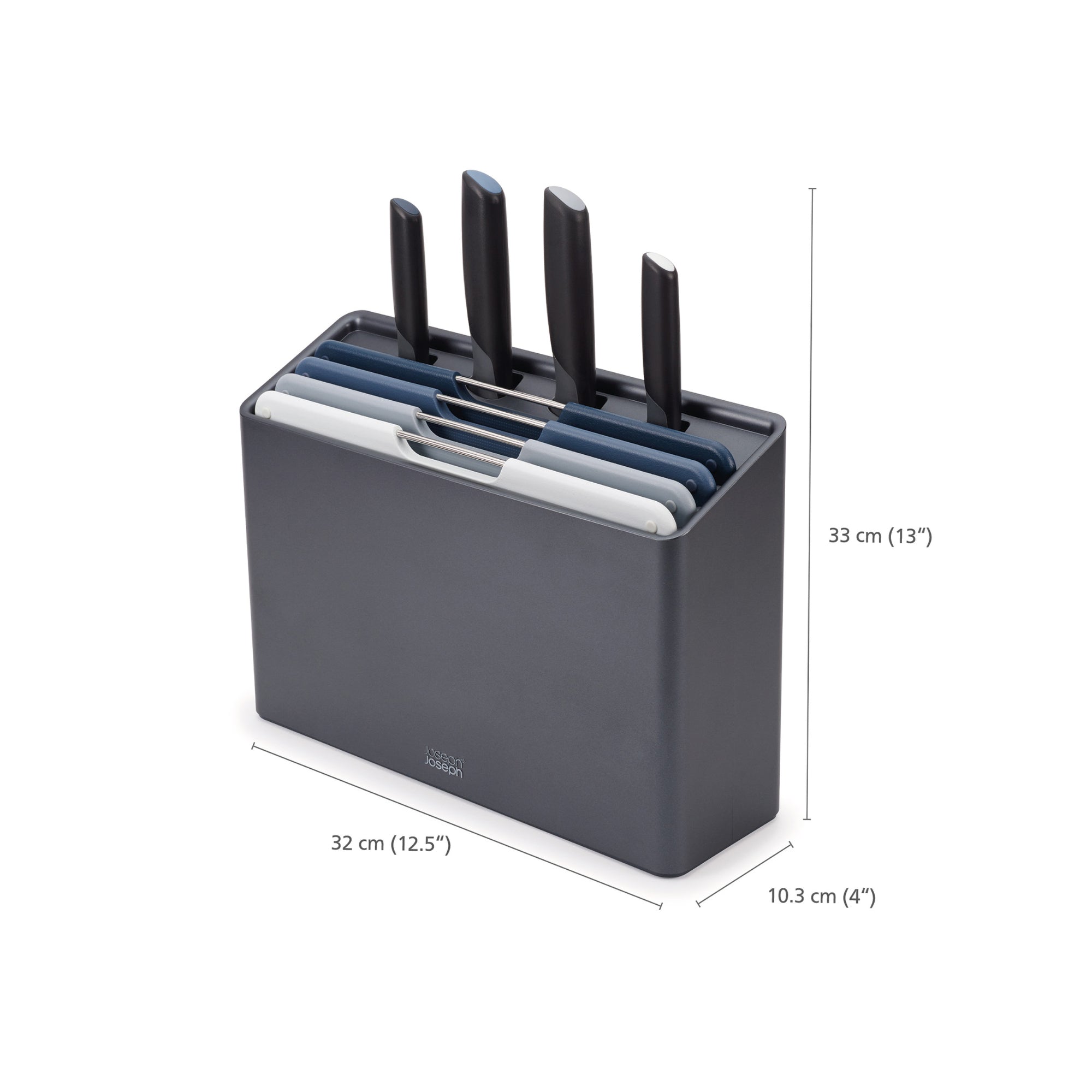 Joseph Joseph Folio Plus 8 Piece Knife & Board Set - Graphite