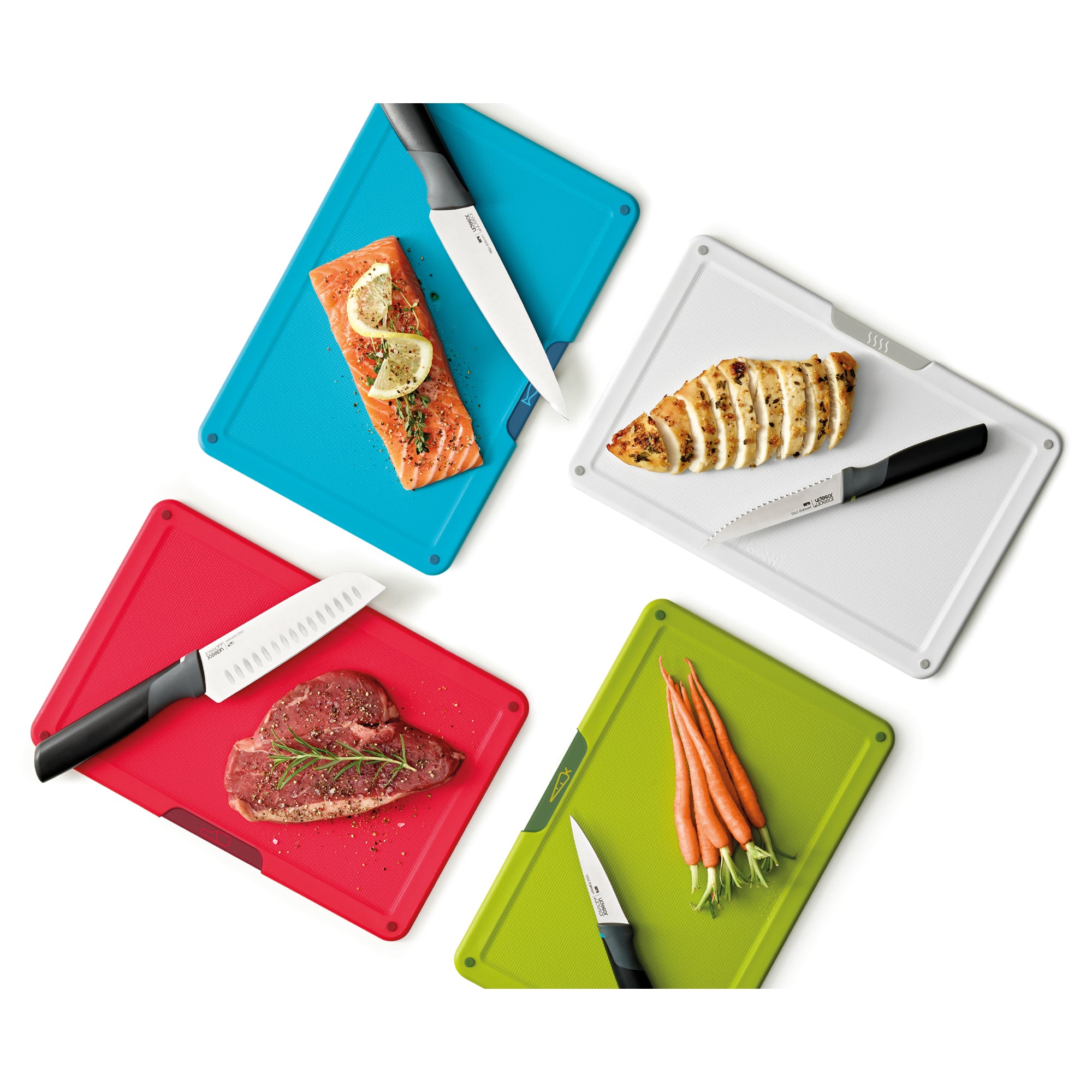 Joseph Joseph Folio Icon Plus 8 Piece Knife and Chopping Board Set - Multi