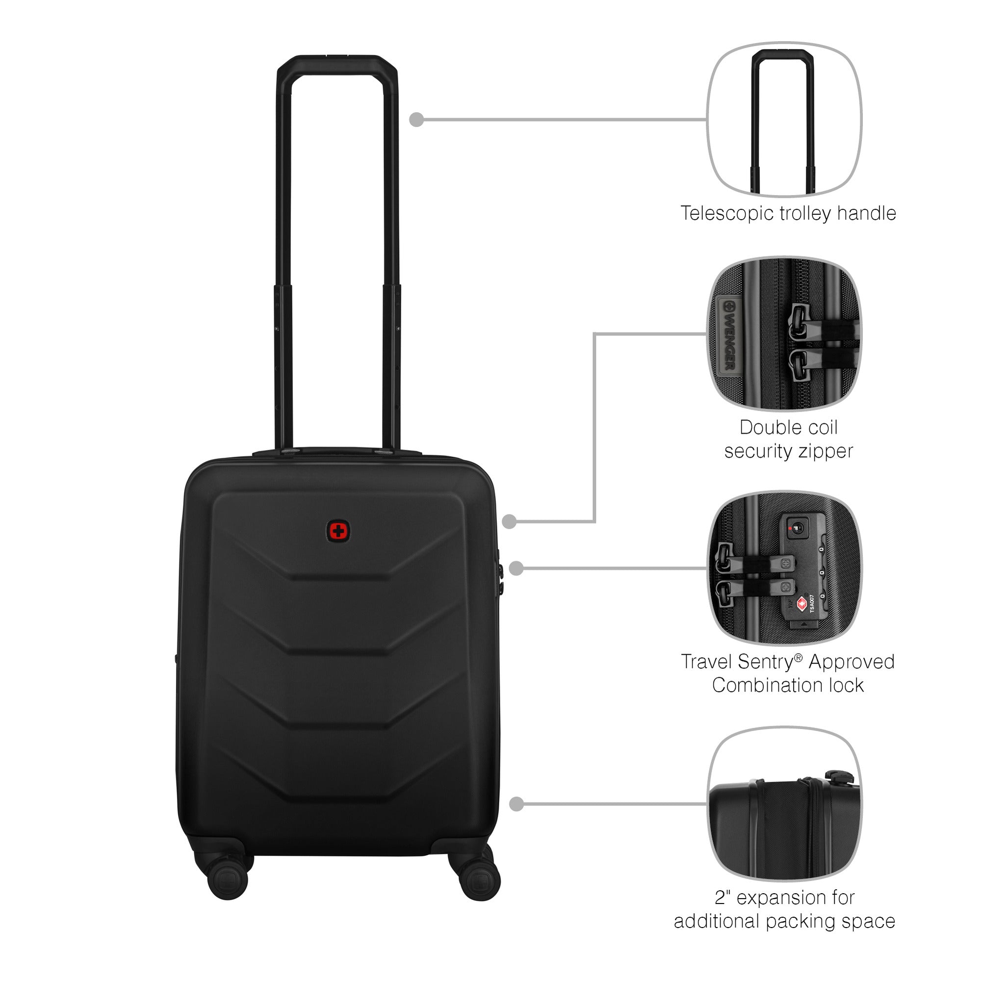 Wenger Prymo Hardside Carry-On -55 x 40 x 20/25 cm - 36/43 Litres