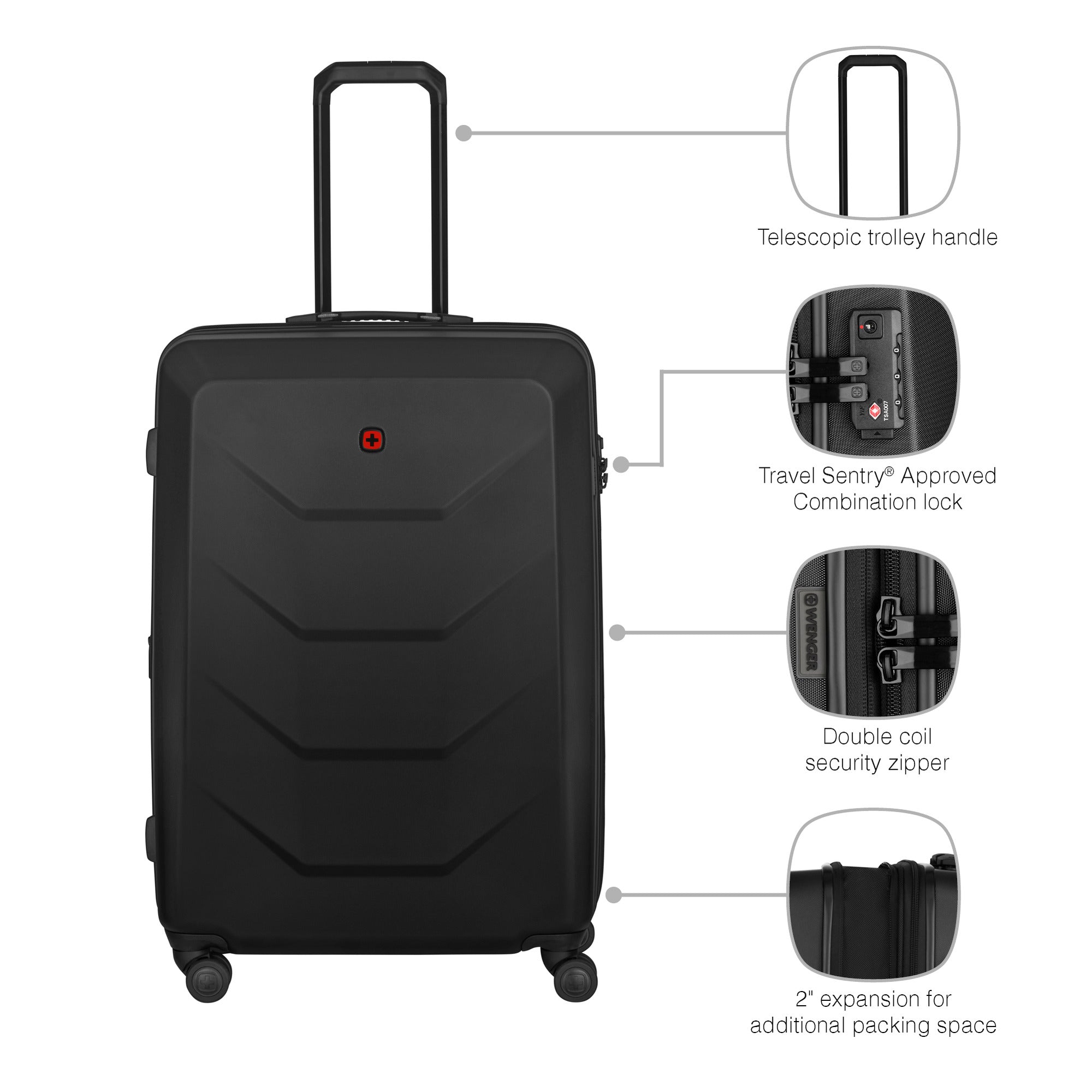 Wenger Prymo Hardside - Large - 76 x 52 x 30/35 cm - 93/107 Litres
