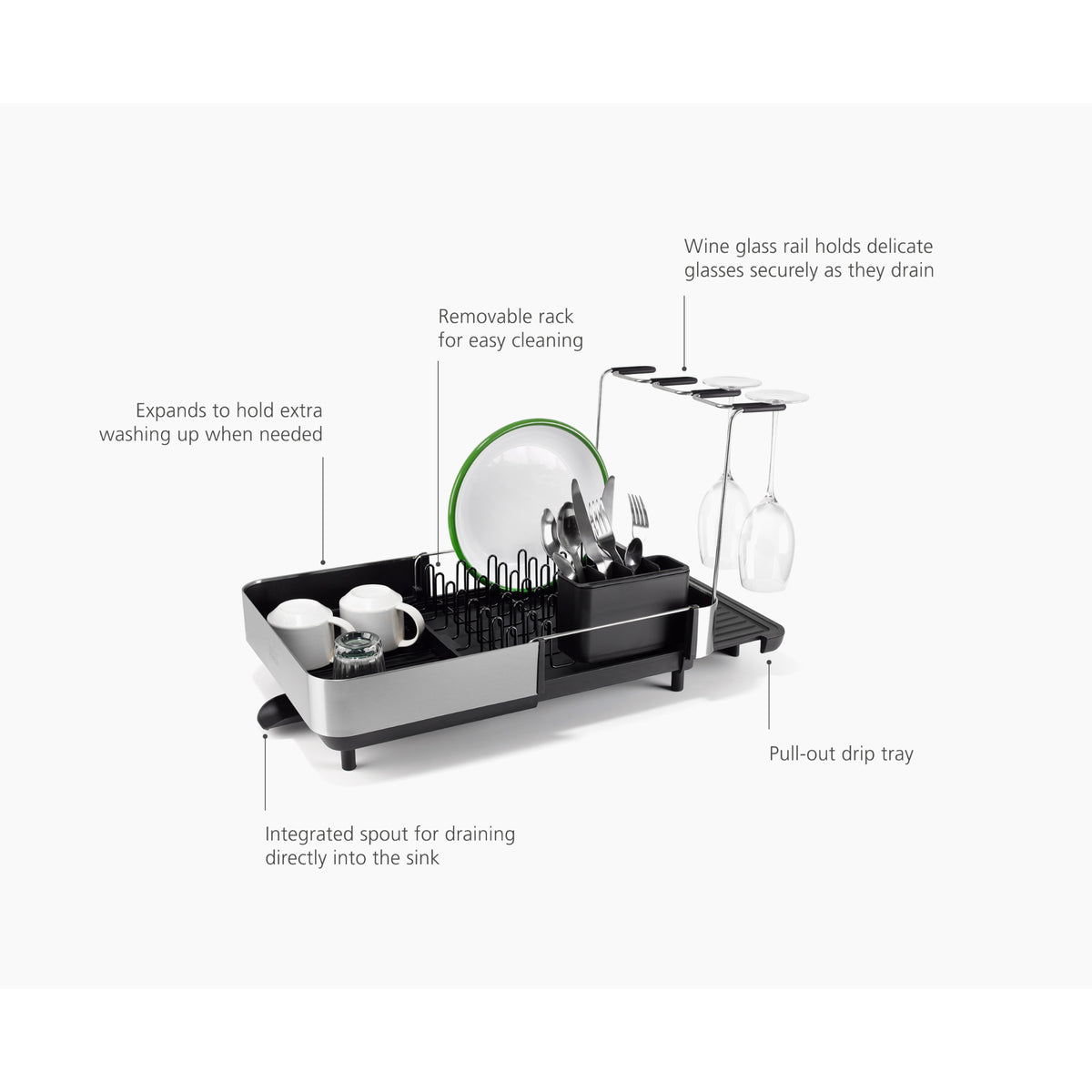 Joseph Joseph Extend Steel Plus -Black