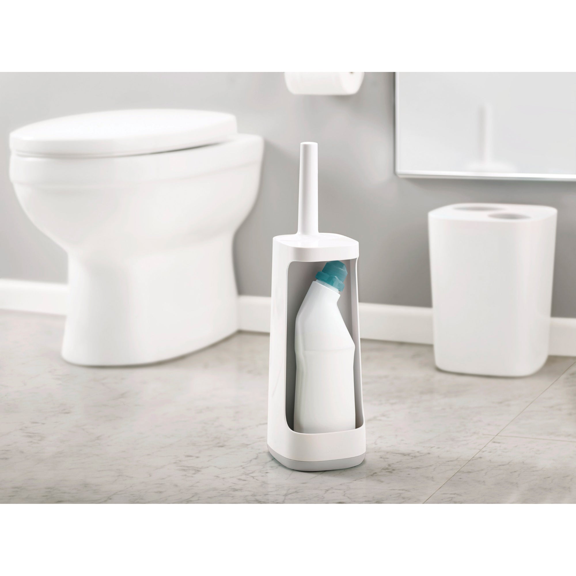 Joseph Joseph Flex Smart Toilet Brush w/ Holder White & Grey Innovative Hygienic