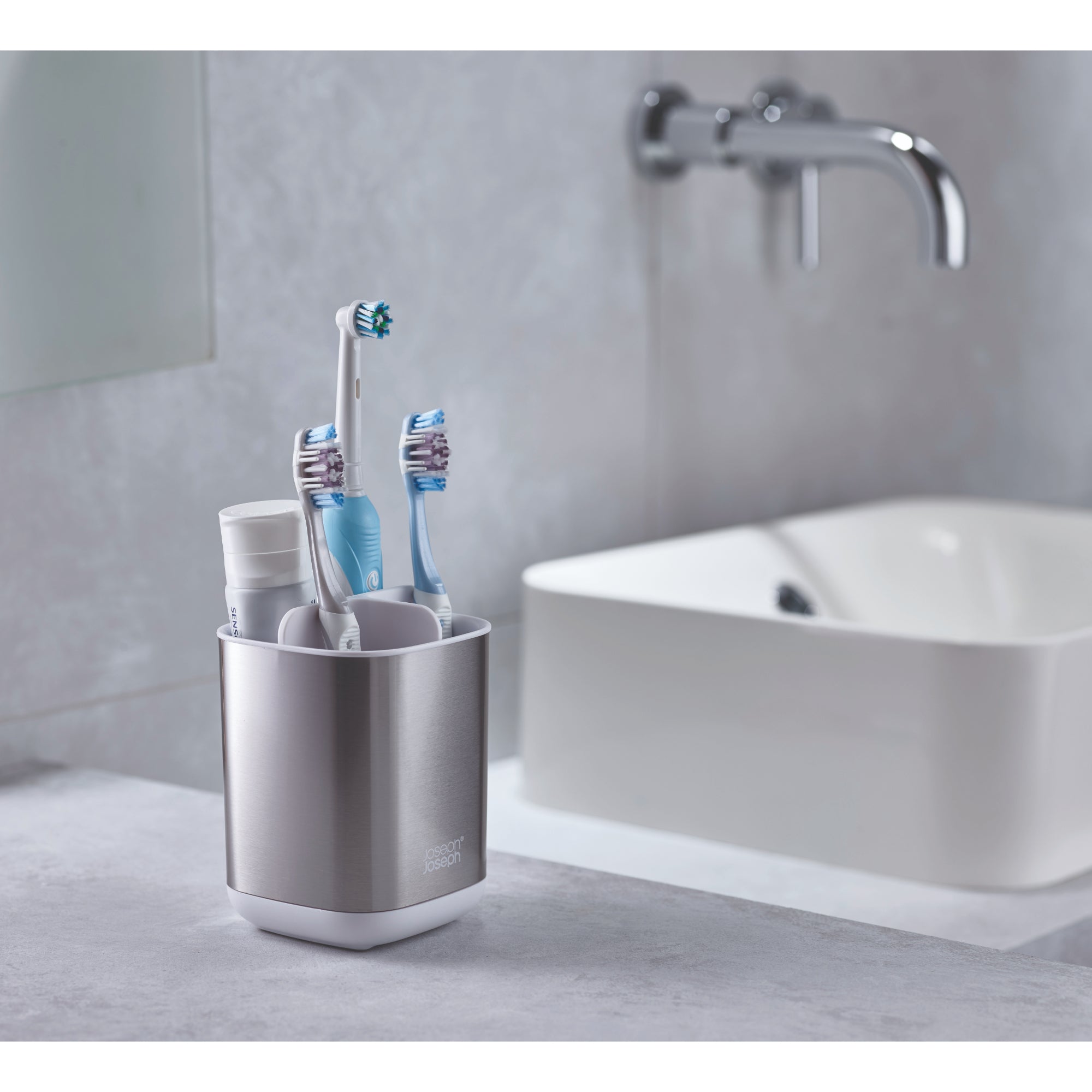 Joseph Joseph  EasyStore Steel Toothbrush Holder