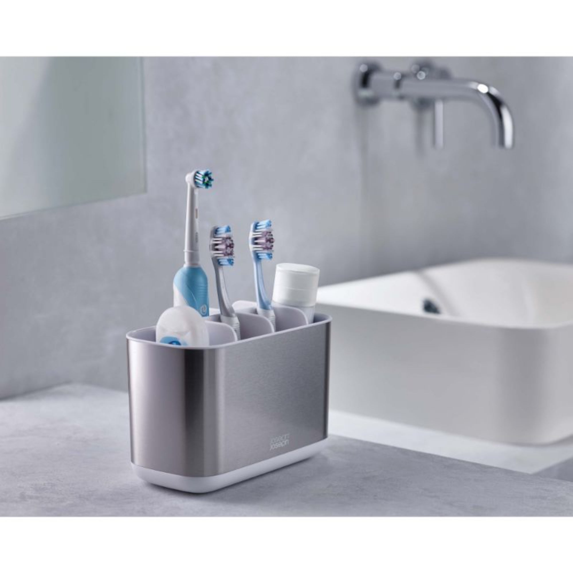 Joseph Joseph  EasyStore Steel Toothbrush Holder - Large