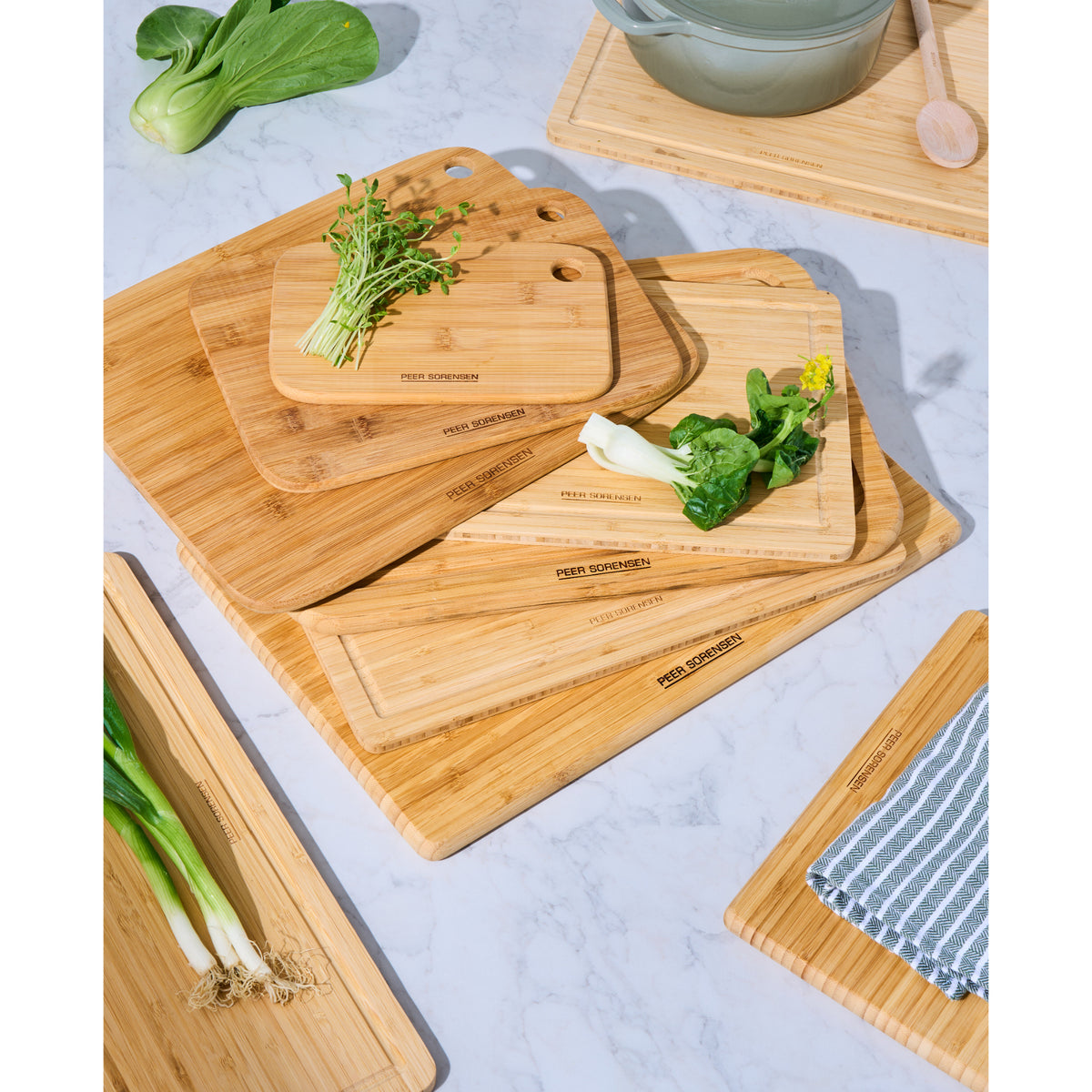 Peer Sorensen Long Grain Bamboo Board 3 Piece Set - Natural Bamboo
