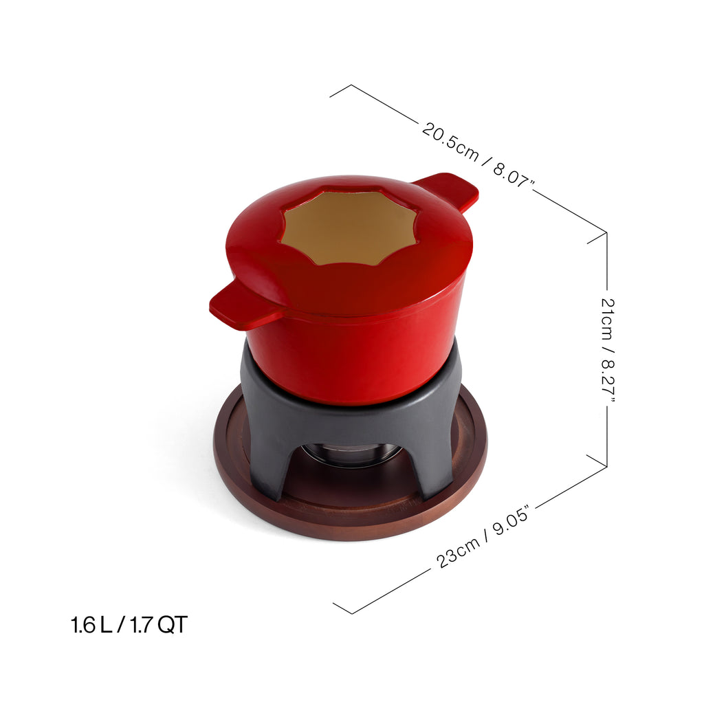 Swissmar Sierra Fondue Set 11pc Cherry Red