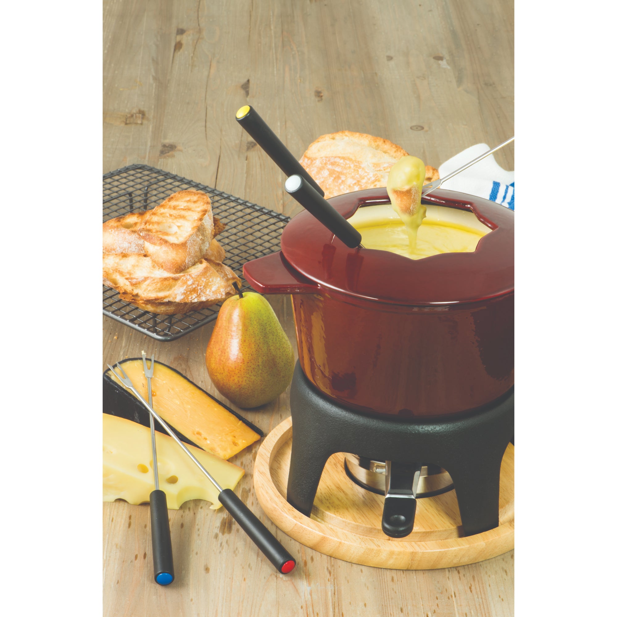 Swissmar Sierra Fondue Set 11pc Cherry Red