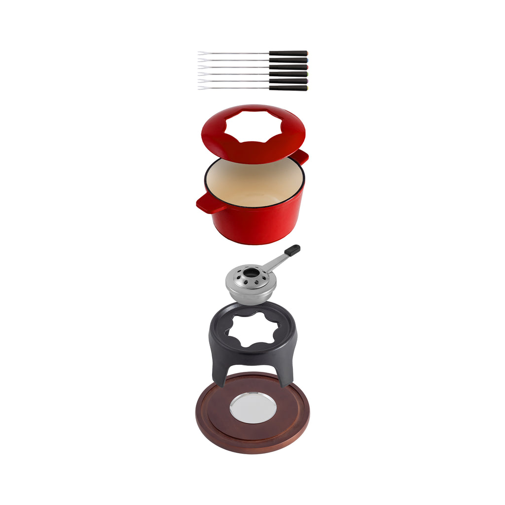 Swissmar Sierra Fondue Set 11pc Cherry Red