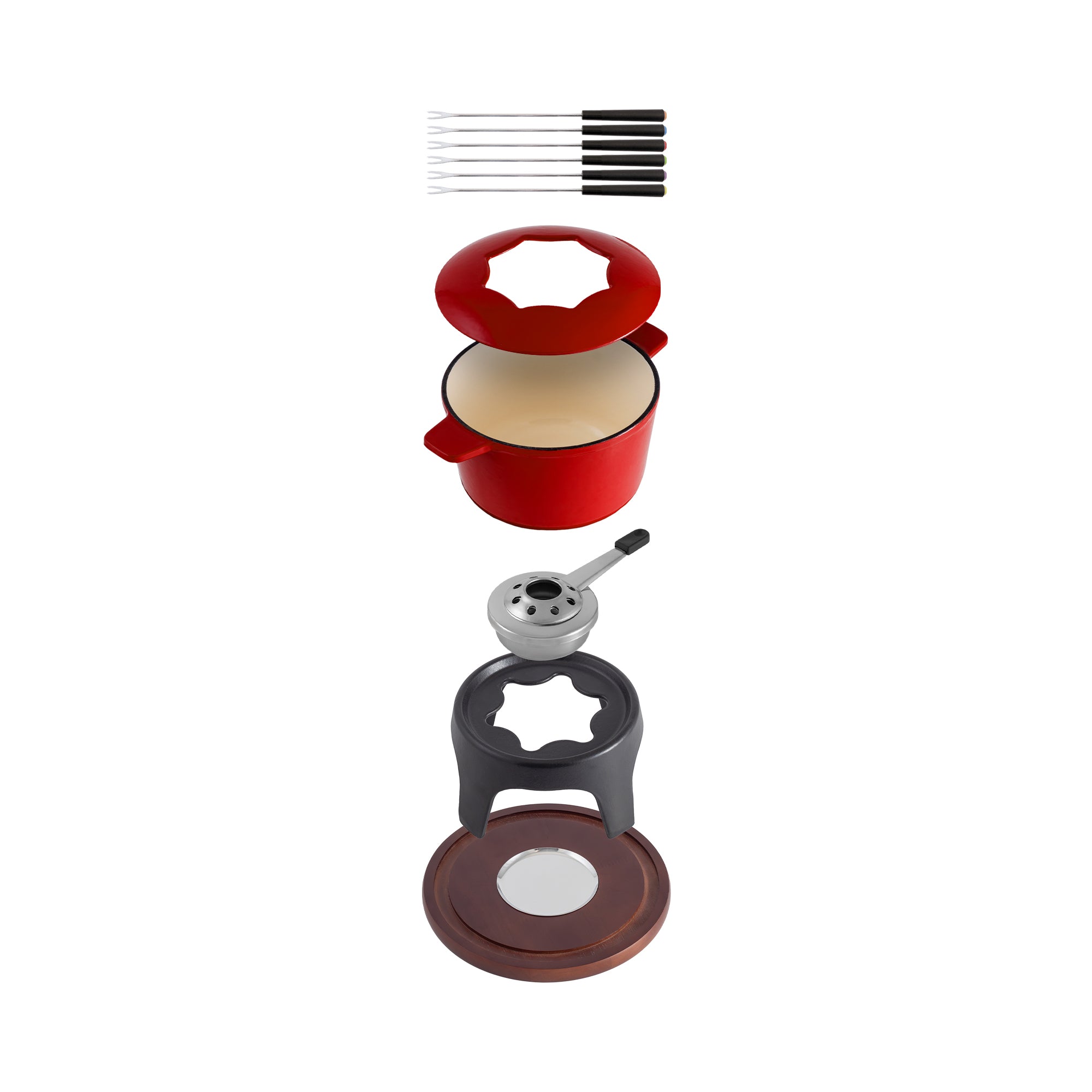 Swissmar Sierra Fondue Set 11pc Cherry Red