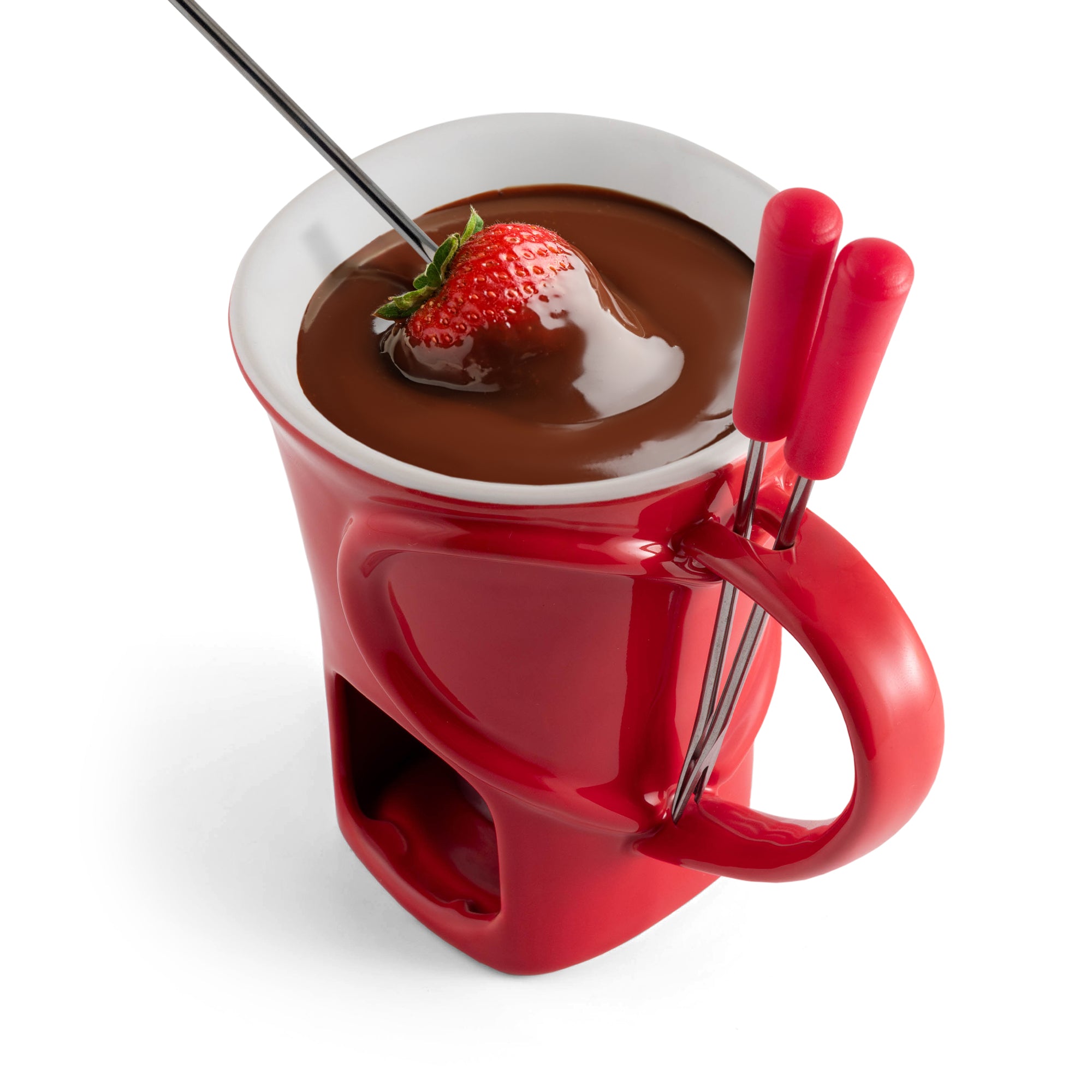 Swissmar 75806 4pc Chocolate Fondue Mug Set  Red