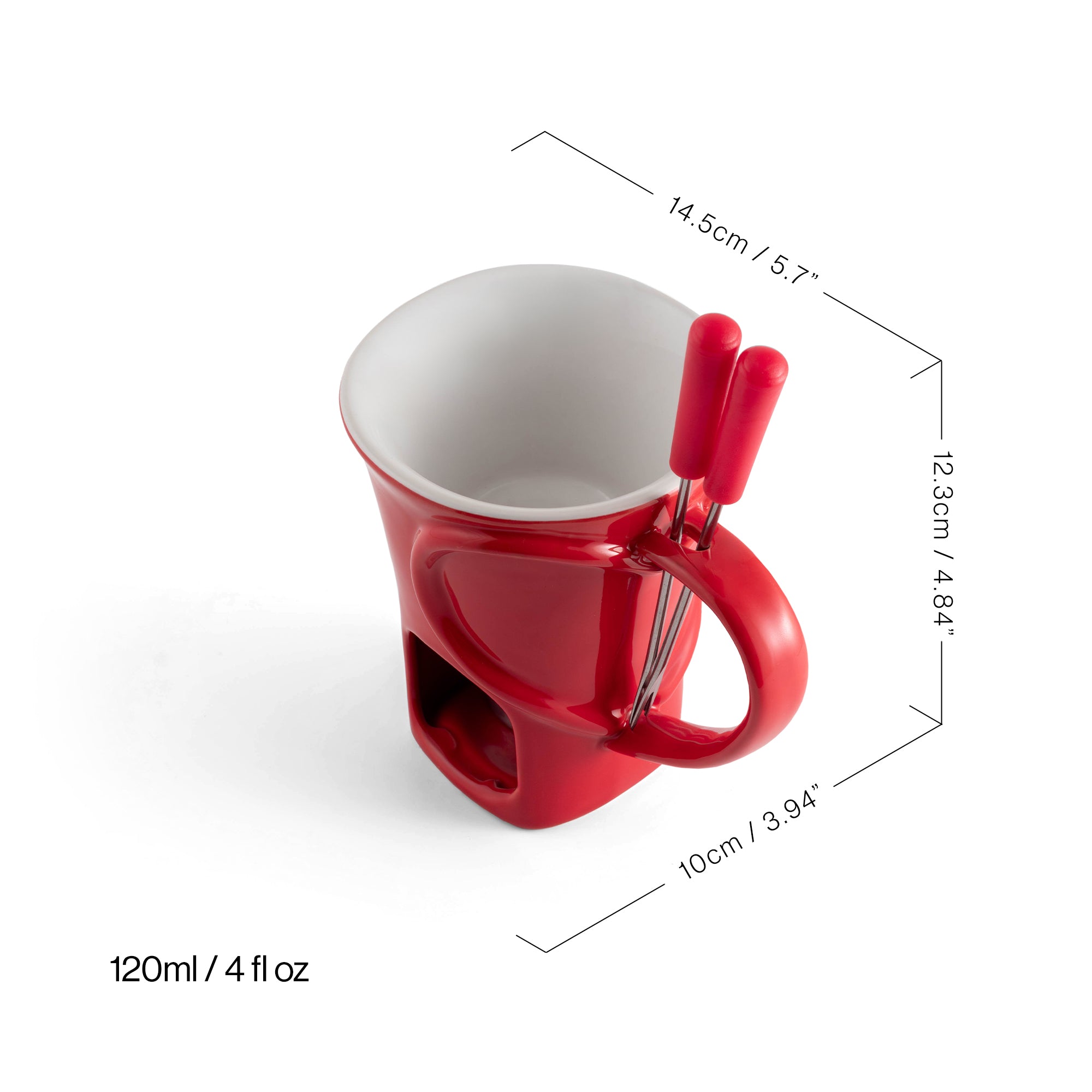 Swissmar 75806 4pc Chocolate Fondue Mug Set  Red