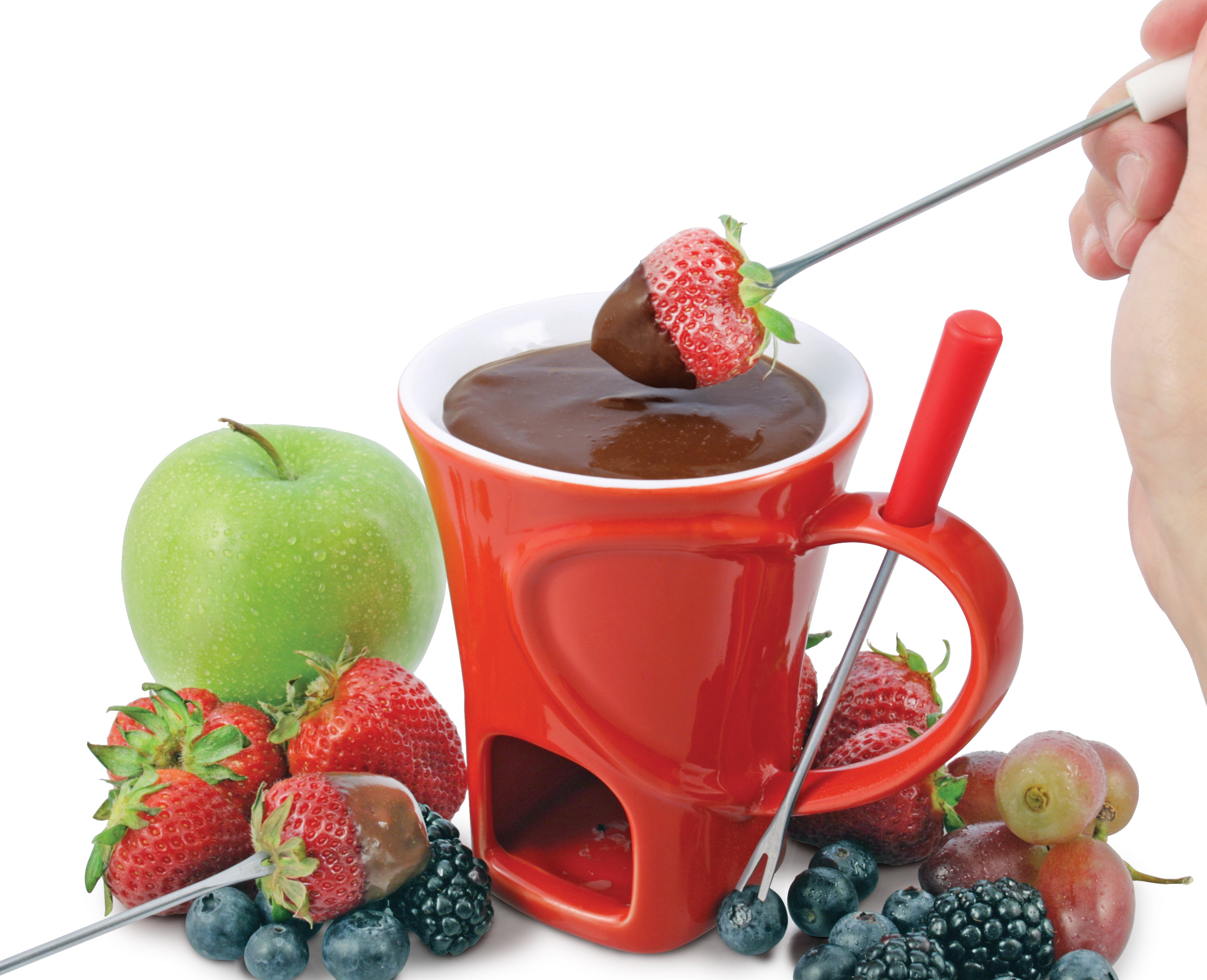 Swissmar 75806 4pc Chocolate Fondue Mug Set  Red